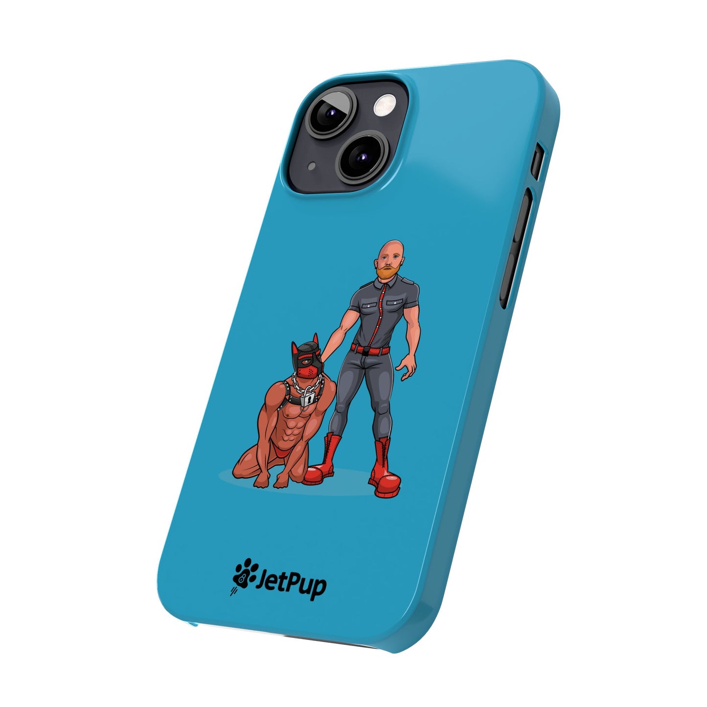 Dad & Pup Slim iPhone Cases - Turquoise