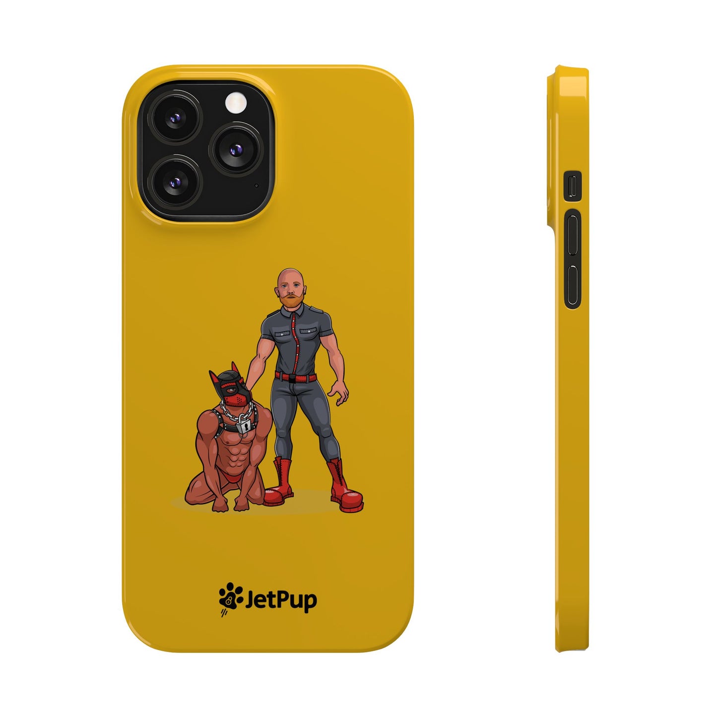 Dad & Pup Slim iPhone Cases - Yellow