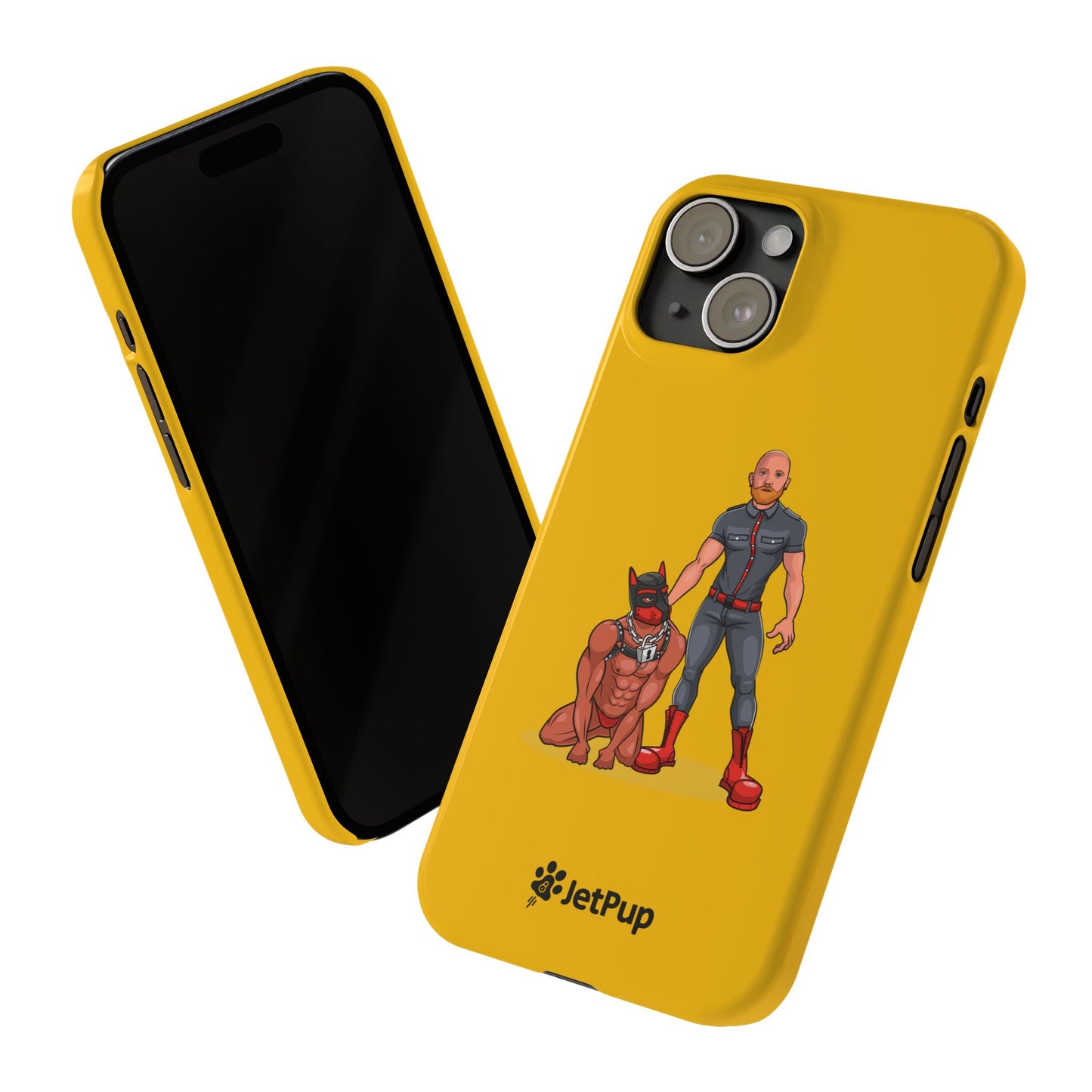 Dad & Pup Slim iPhone Cases - Yellow