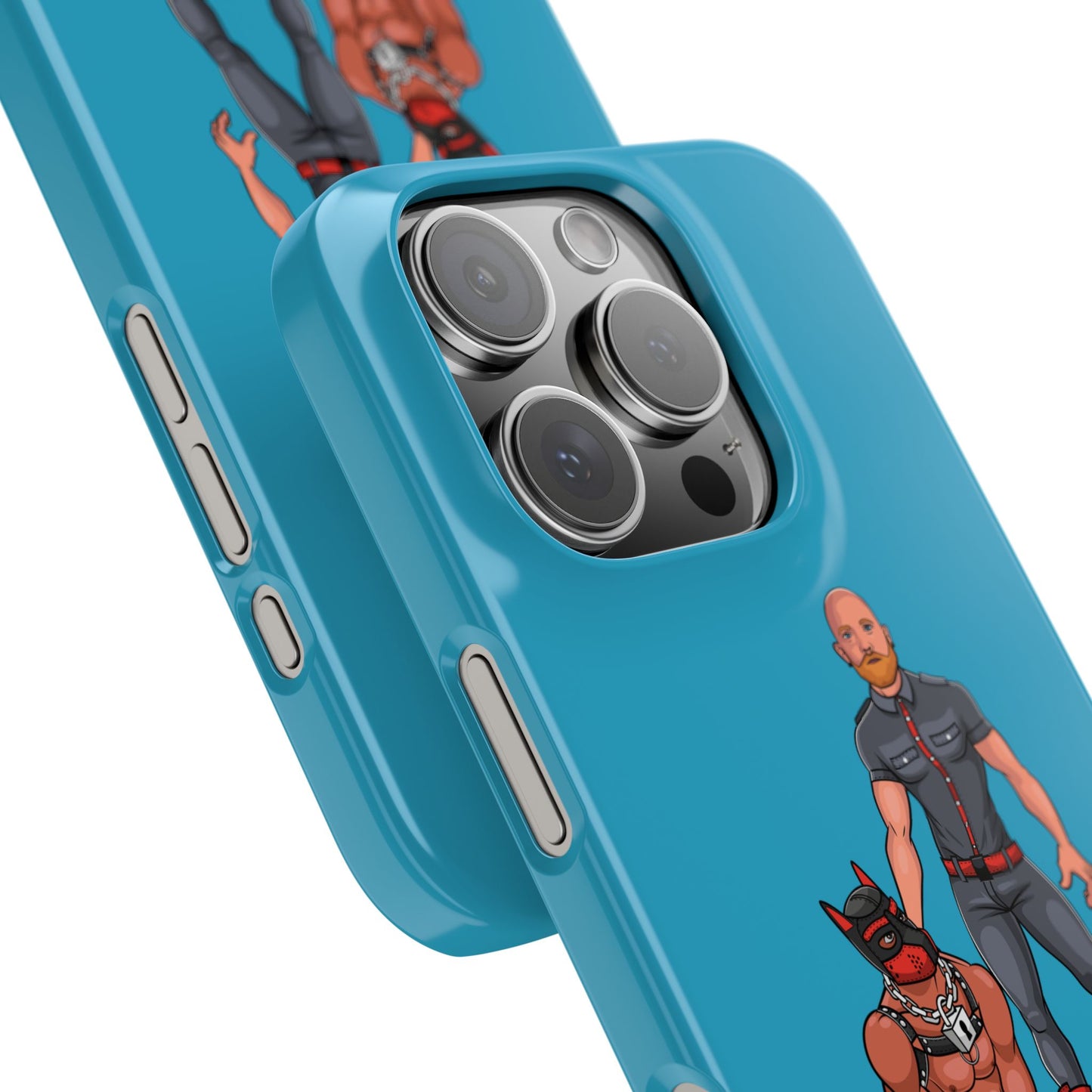 Dad & Pup Slim iPhone Cases - Turquoise