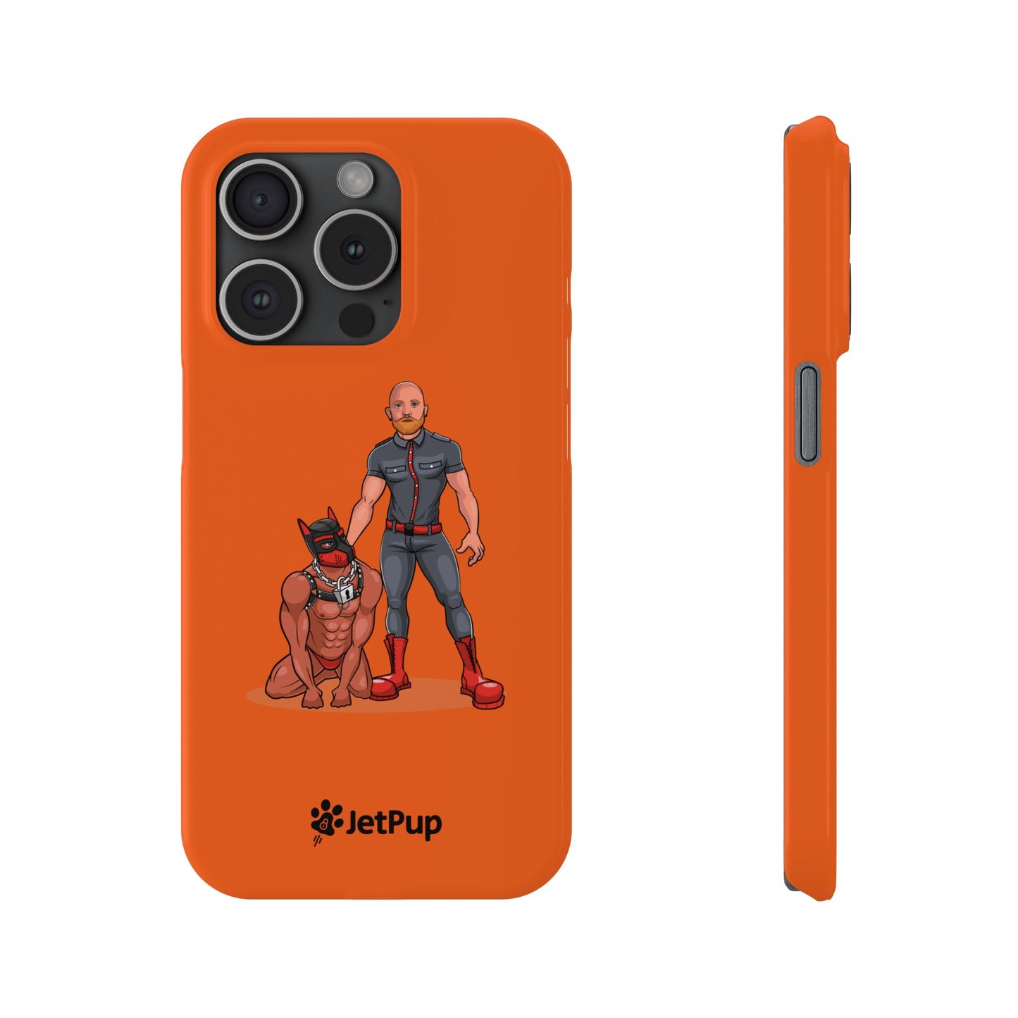Dad & Pup Slim iPhone Cases - Orange
