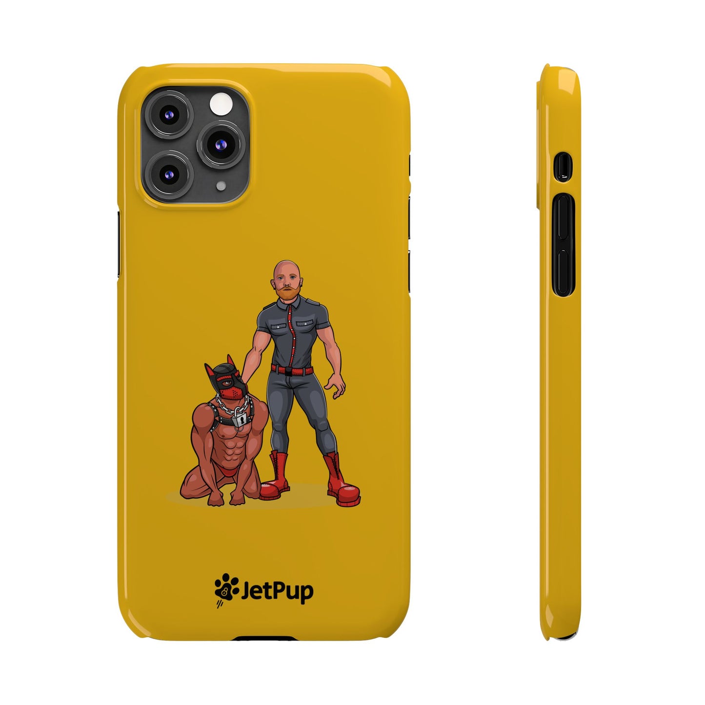 Dad & Pup Slim iPhone Cases - Yellow