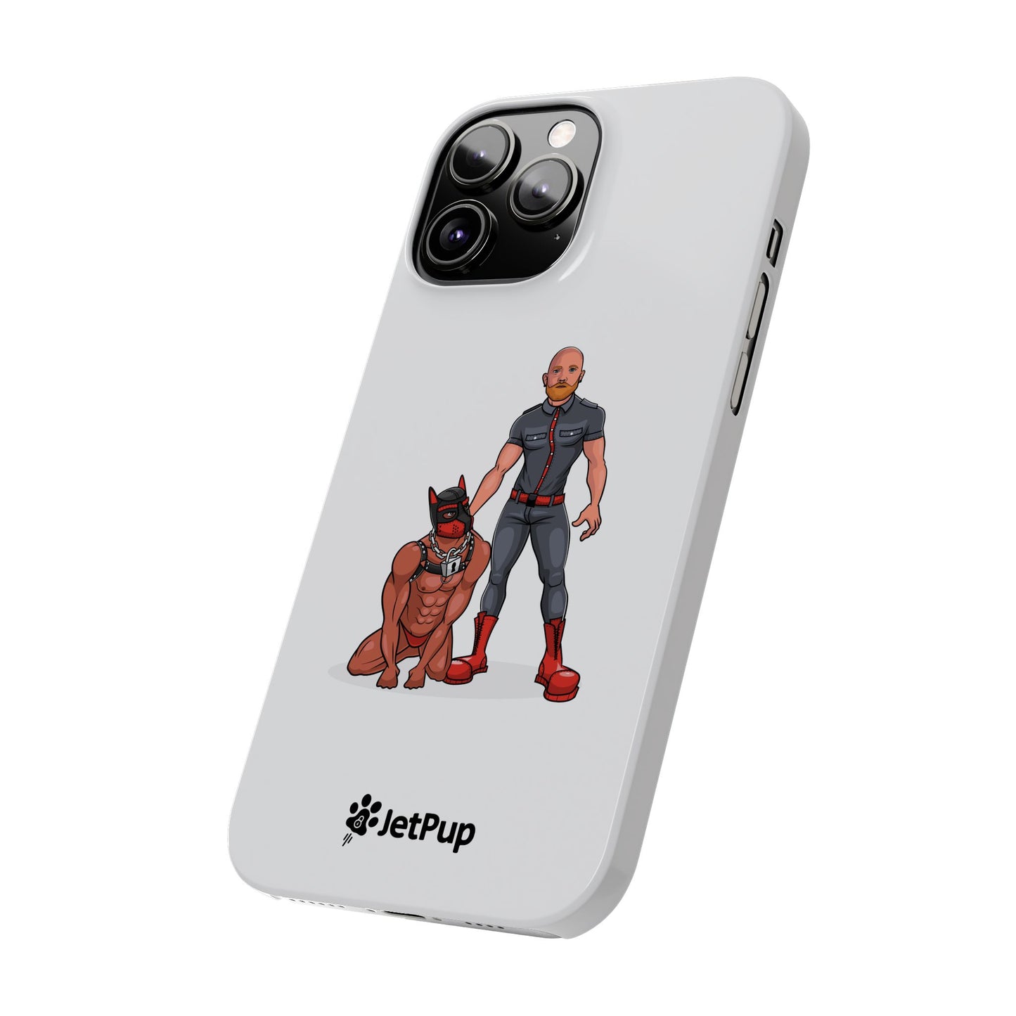 Dad & Pup Slim iPhone Cases - White