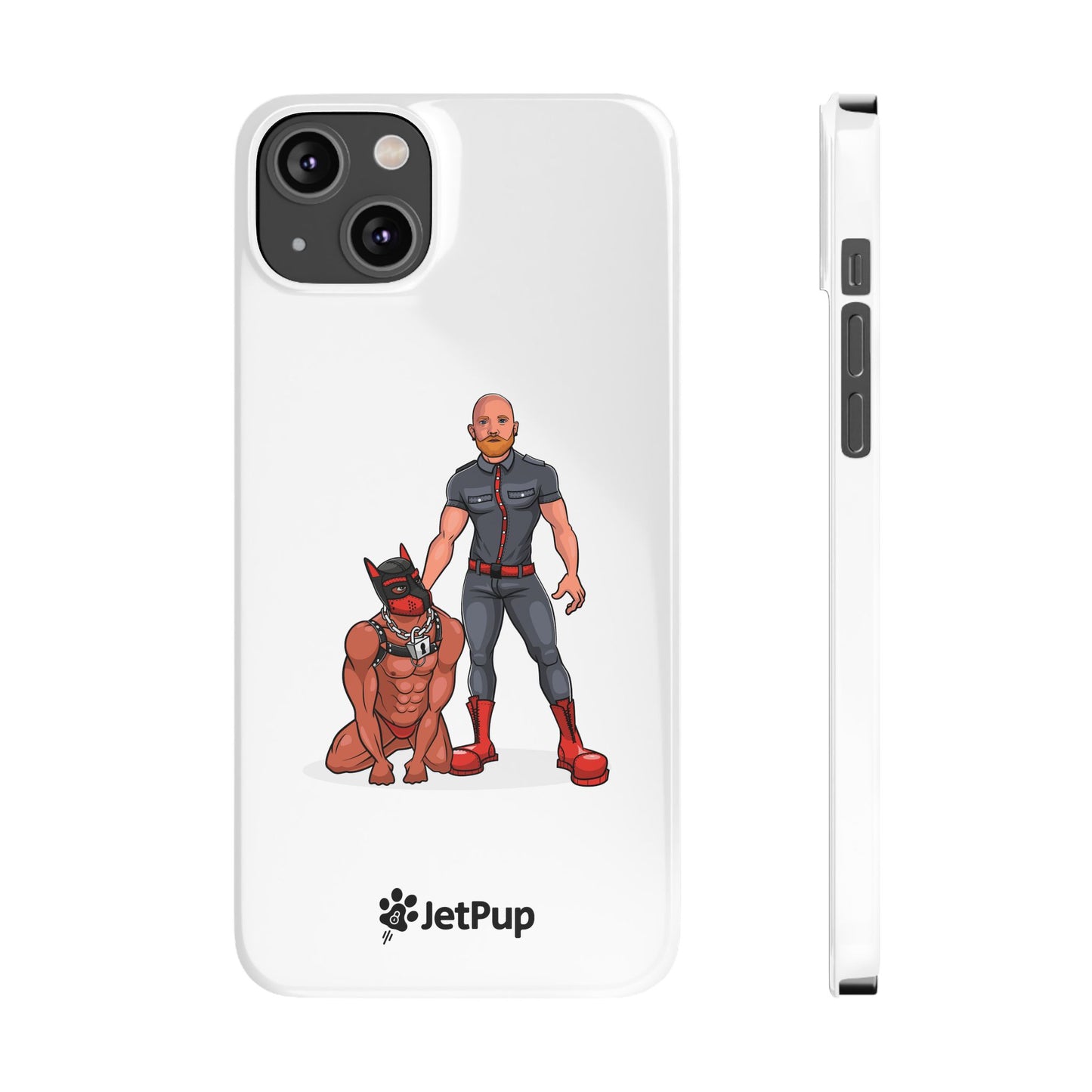 Dad & Pup Slim iPhone Cases - White