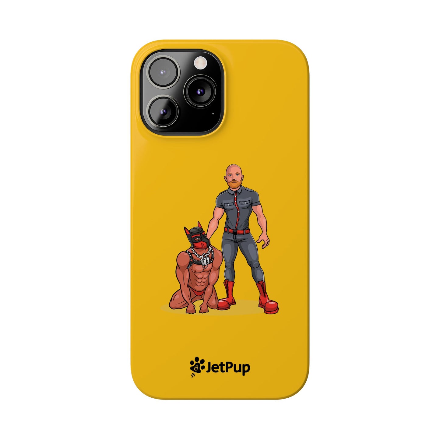 Dad & Pup Slim iPhone Cases - Yellow