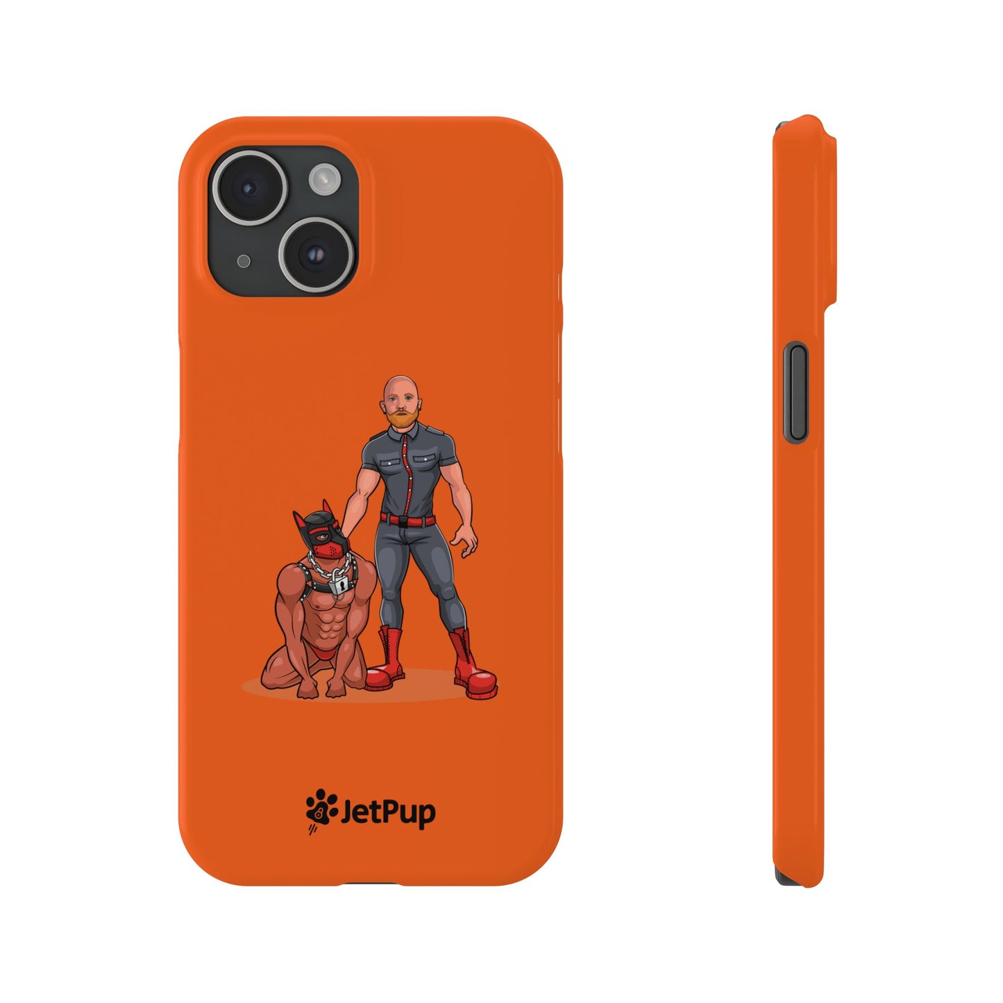 Dad & Pup Slim iPhone Cases - Orange