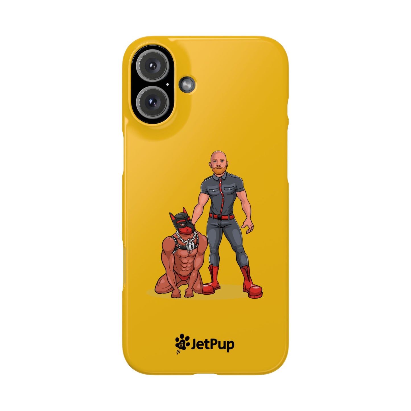 Dad & Pup Slim iPhone Cases - Yellow