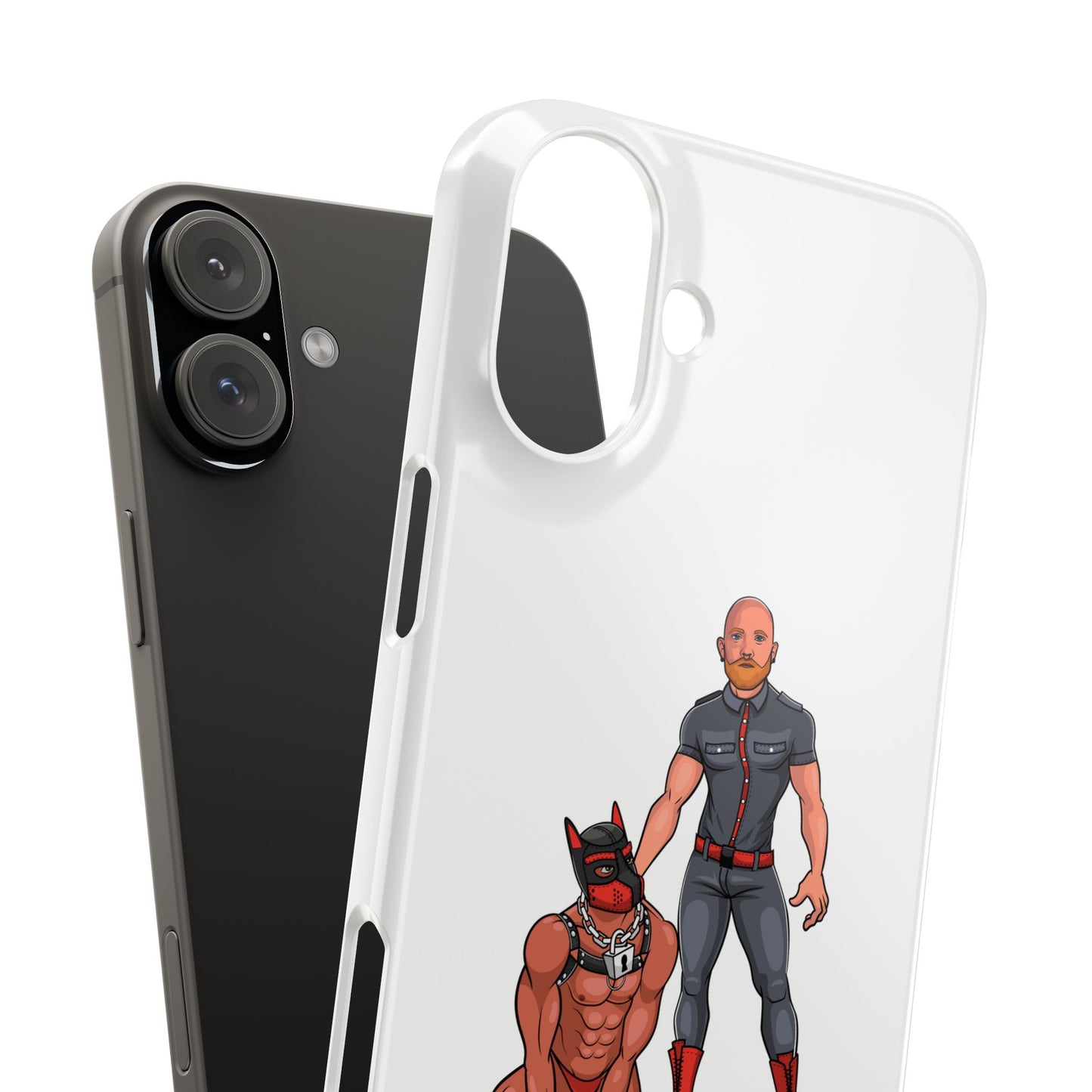 Dad & Pup Slim iPhone Cases - White