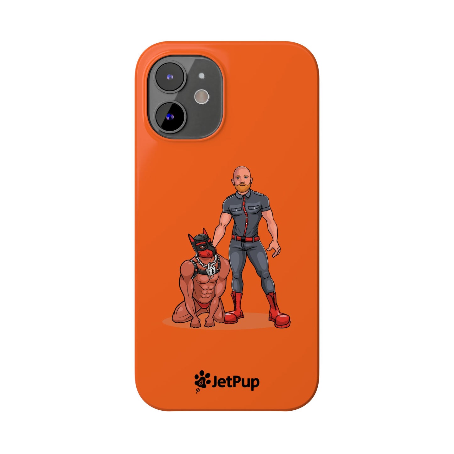Dad & Pup Slim iPhone Cases - Orange