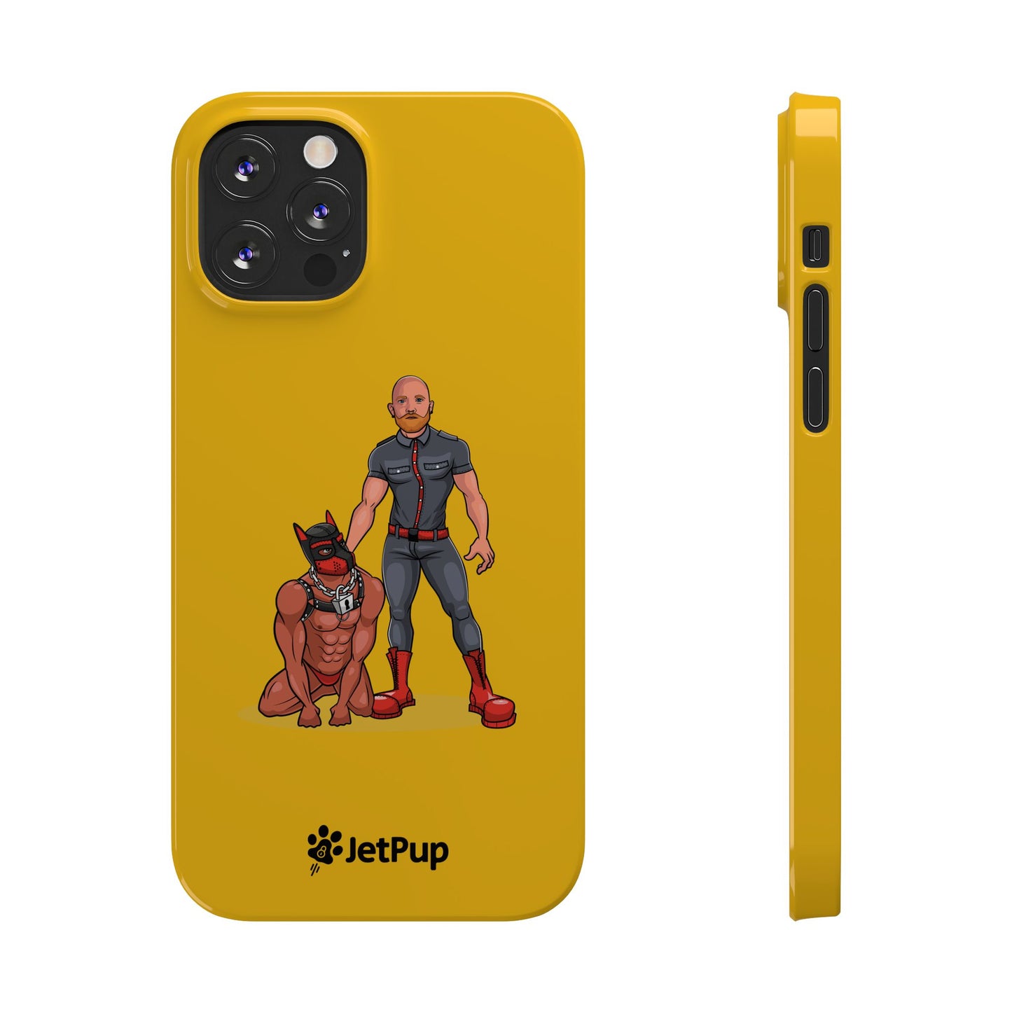 Dad & Pup Slim iPhone Cases - Yellow