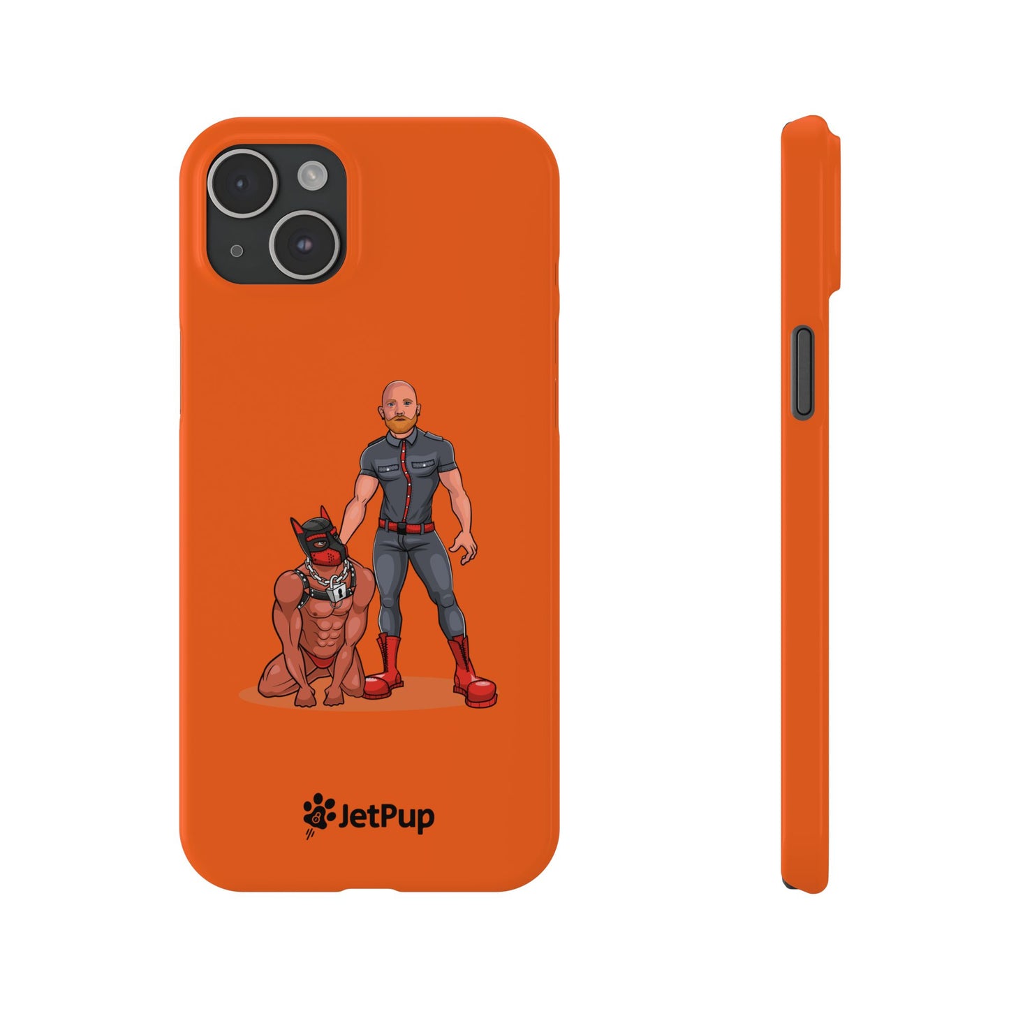 Dad & Pup Slim iPhone Cases - Orange