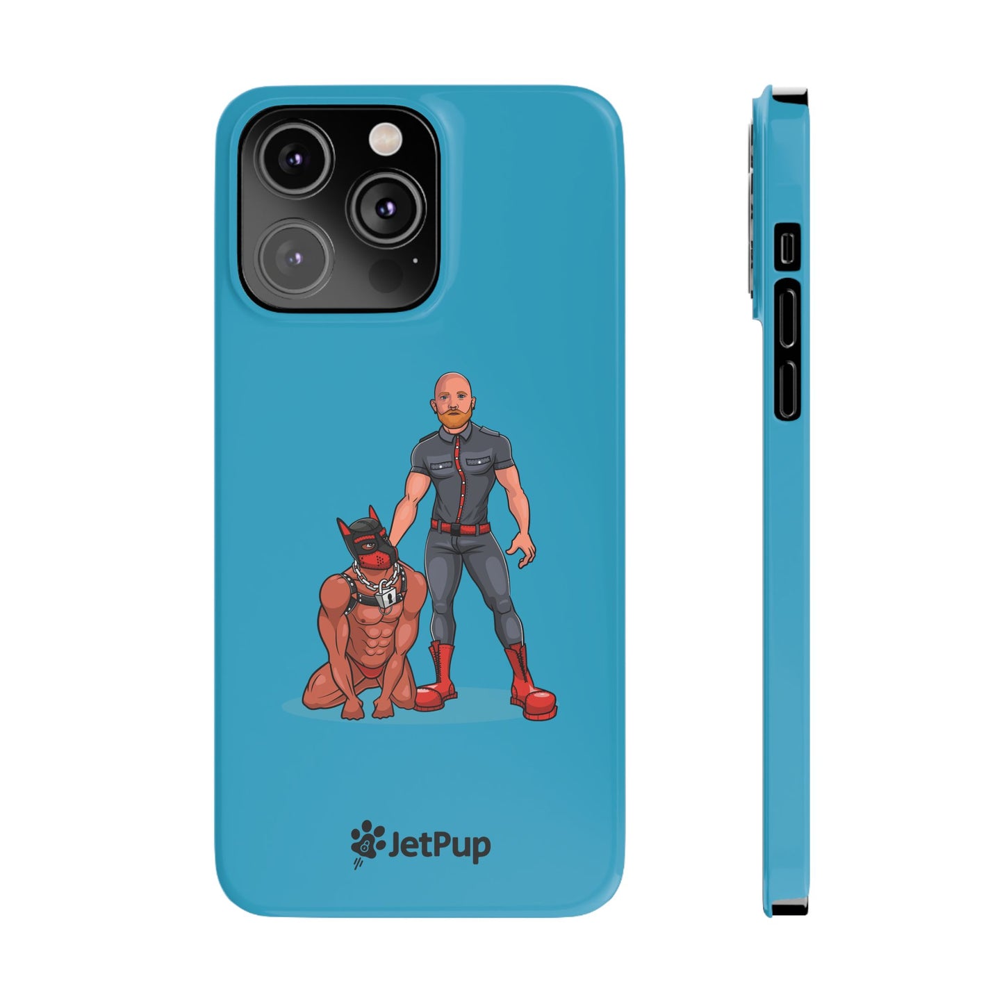 Dad & Pup Slim iPhone Cases - Turquoise