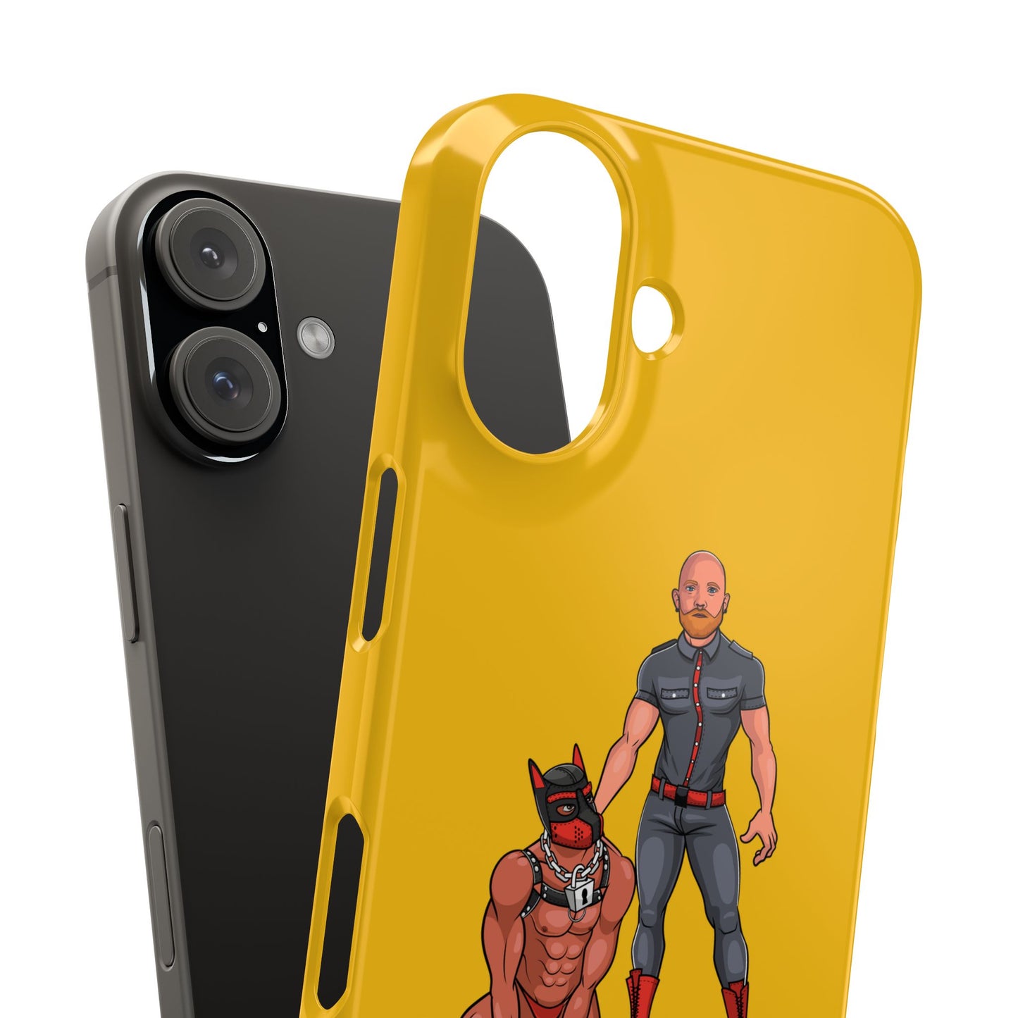 Dad & Pup Slim iPhone Cases - Yellow