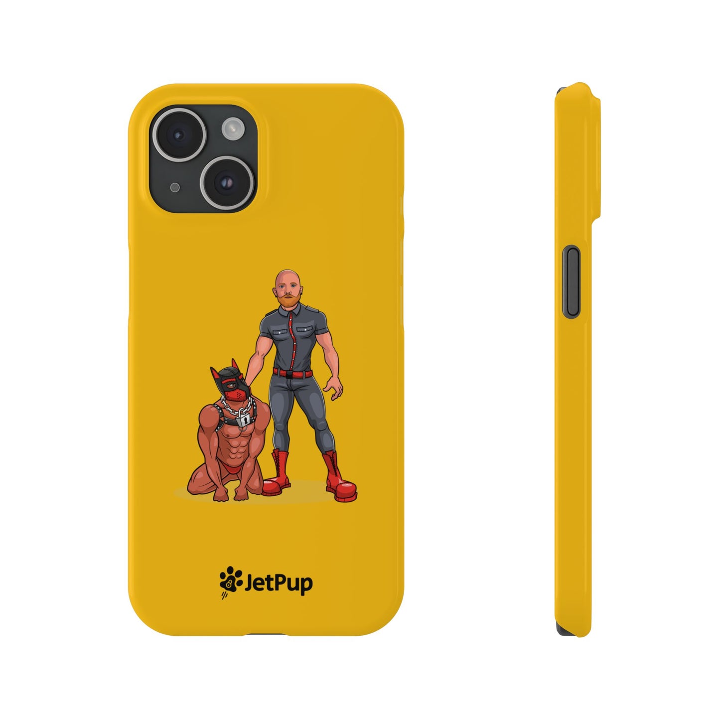 Dad & Pup Slim iPhone Cases - Yellow
