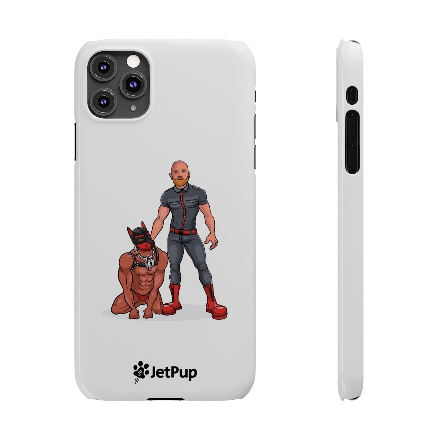 Dad & Pup Slim iPhone Cases - White