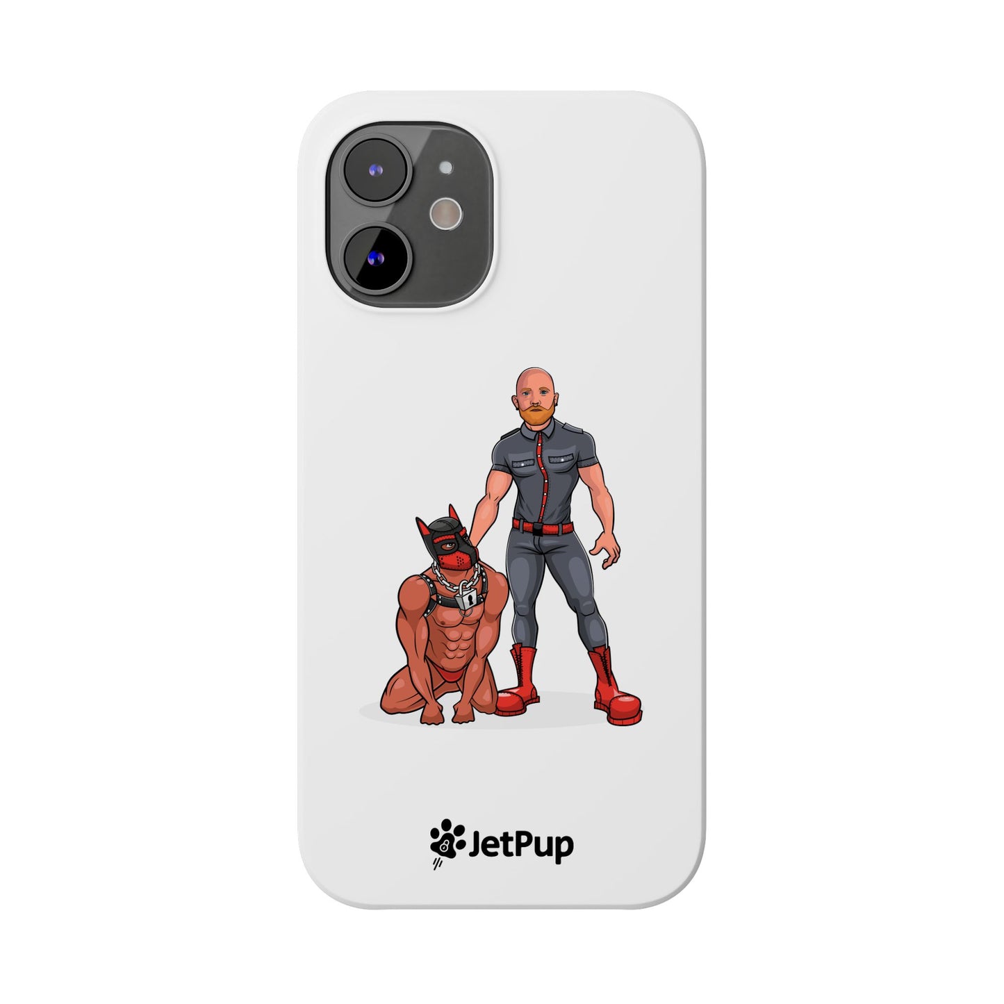 Dad & Pup Slim iPhone Cases - White