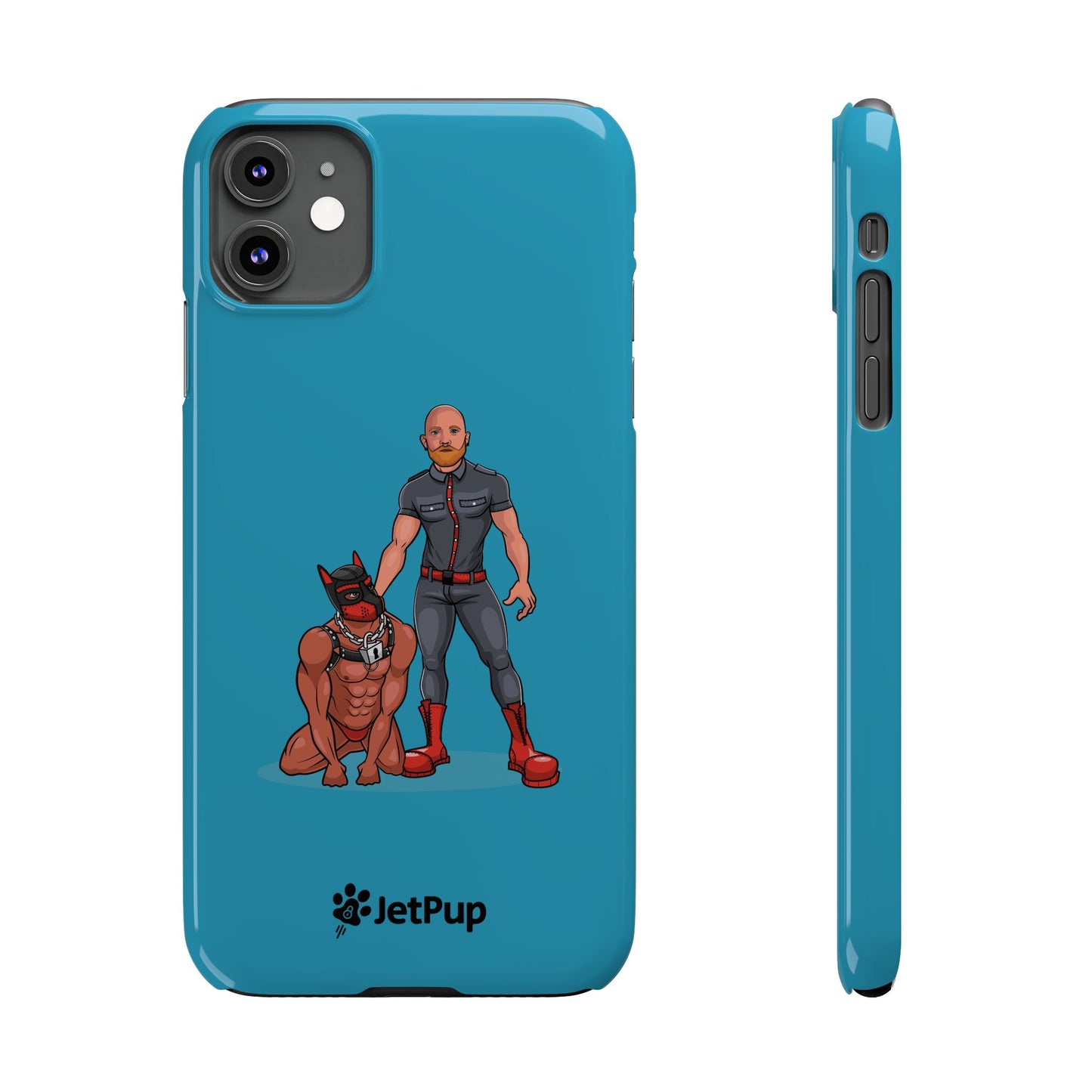 Dad & Pup Slim iPhone Cases - Turquoise