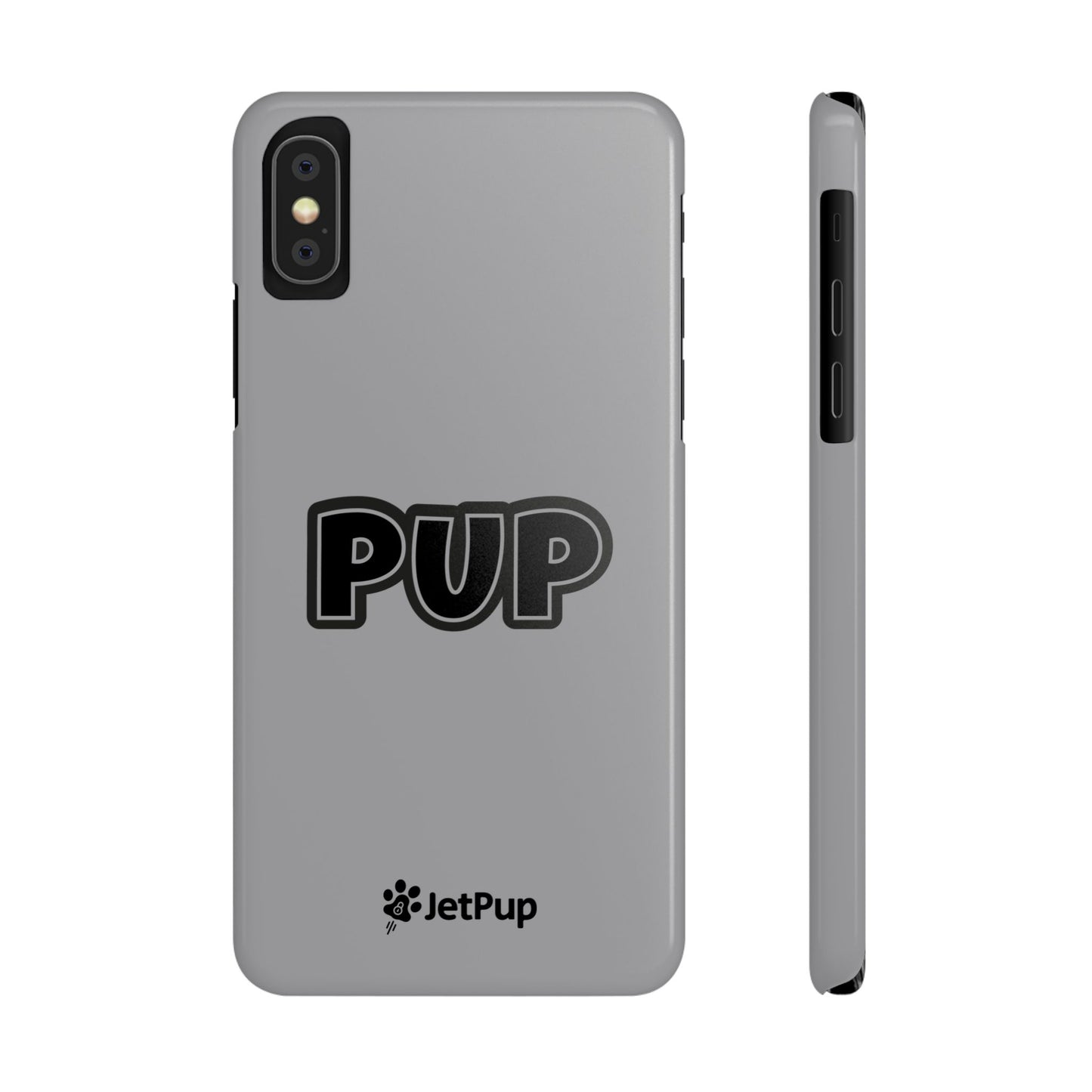 Pup Slim iPhone Cases - Grey