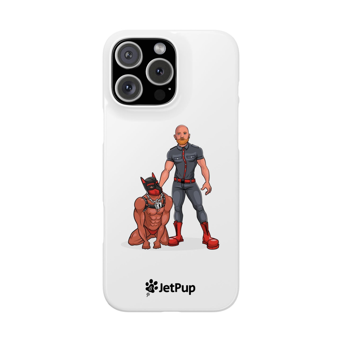 Dad & Pup Slim iPhone Cases - White