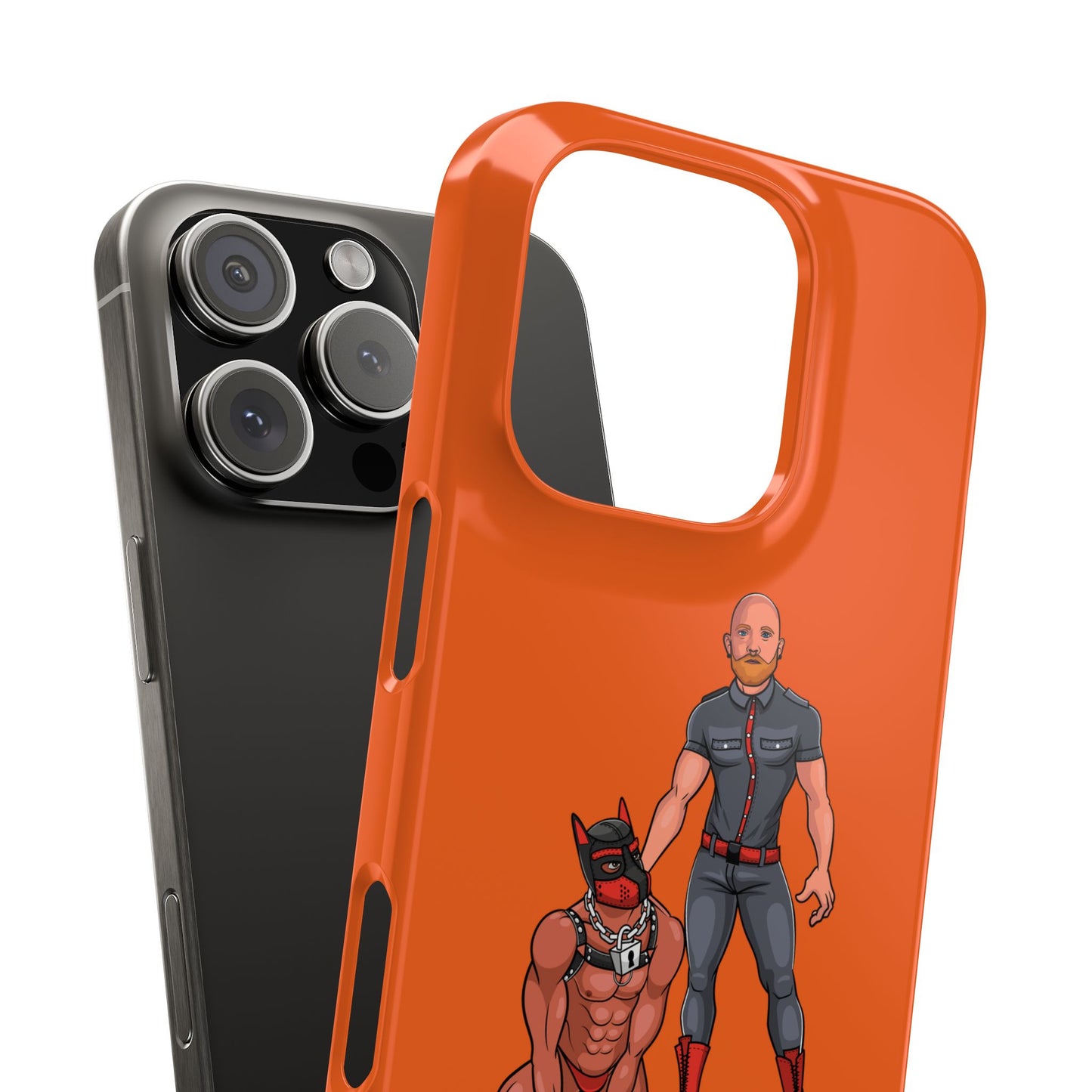 Dad & Pup Slim iPhone Cases - Orange