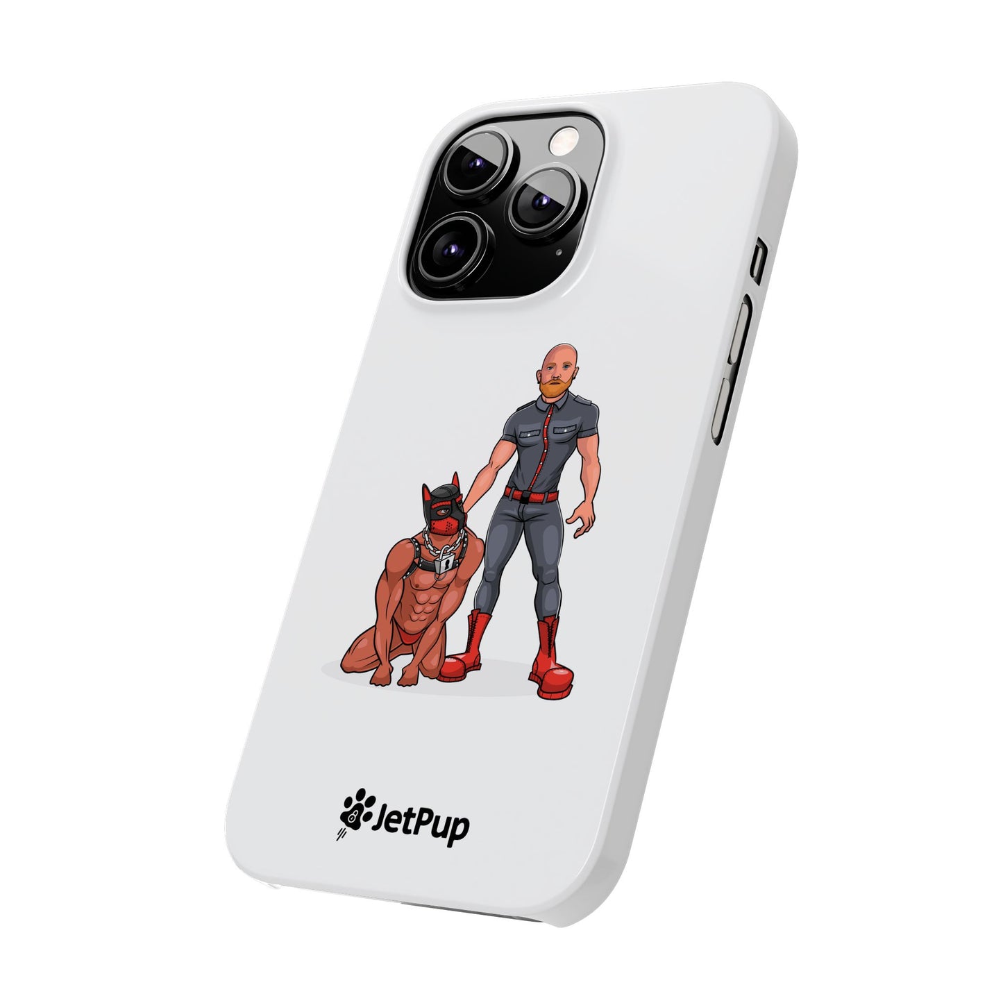 Dad & Pup Slim iPhone Cases - White