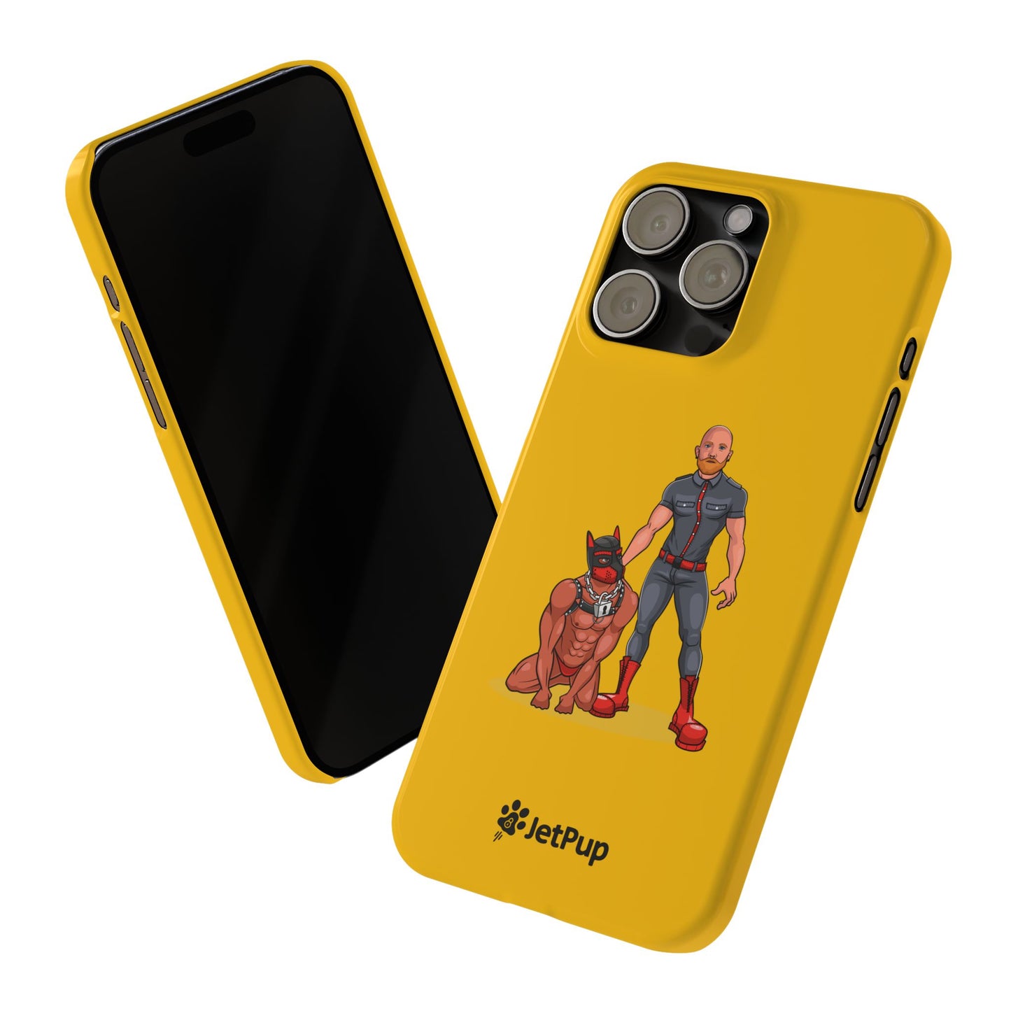 Dad & Pup Slim iPhone Cases - Yellow