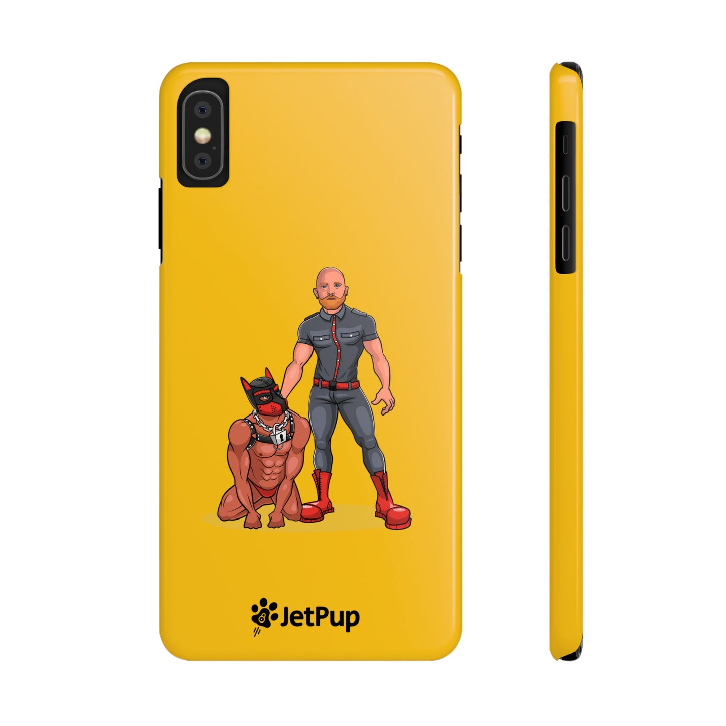 Dad & Pup Slim iPhone Cases - Yellow