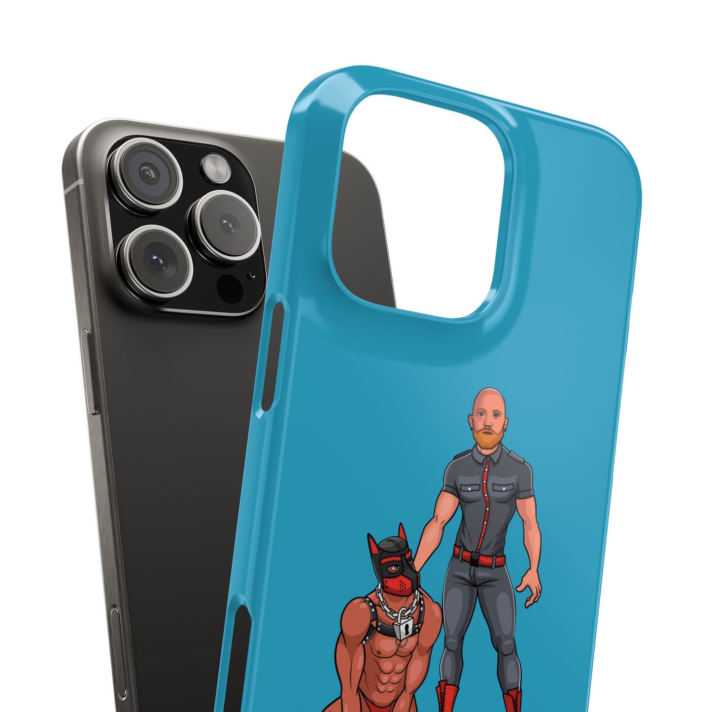 Dad & Pup Slim iPhone Cases - Turquoise