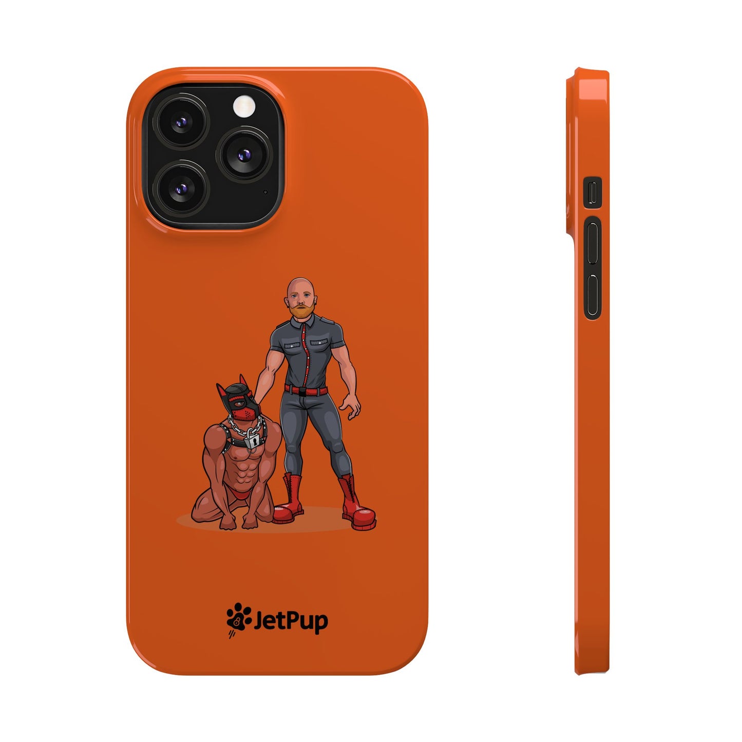 Dad & Pup Slim iPhone Cases - Orange