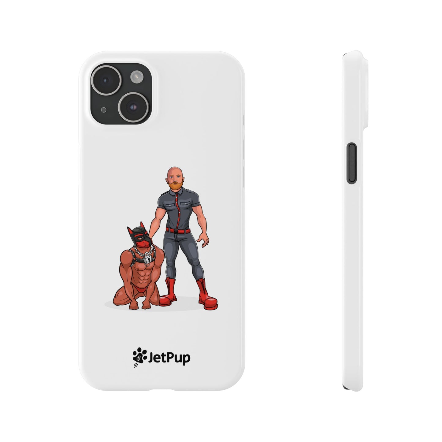 Dad & Pup Slim iPhone Cases - White