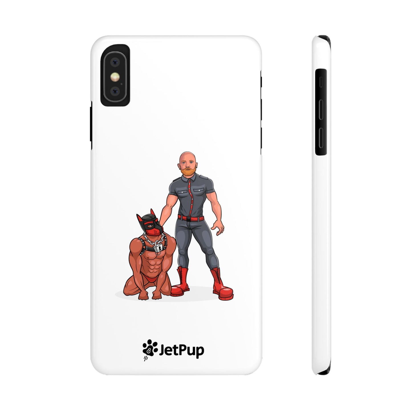 Dad & Pup Slim iPhone Cases - White