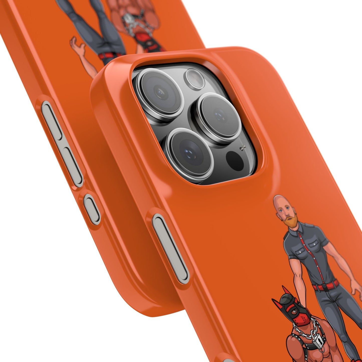 Dad & Pup Slim iPhone Cases - Orange
