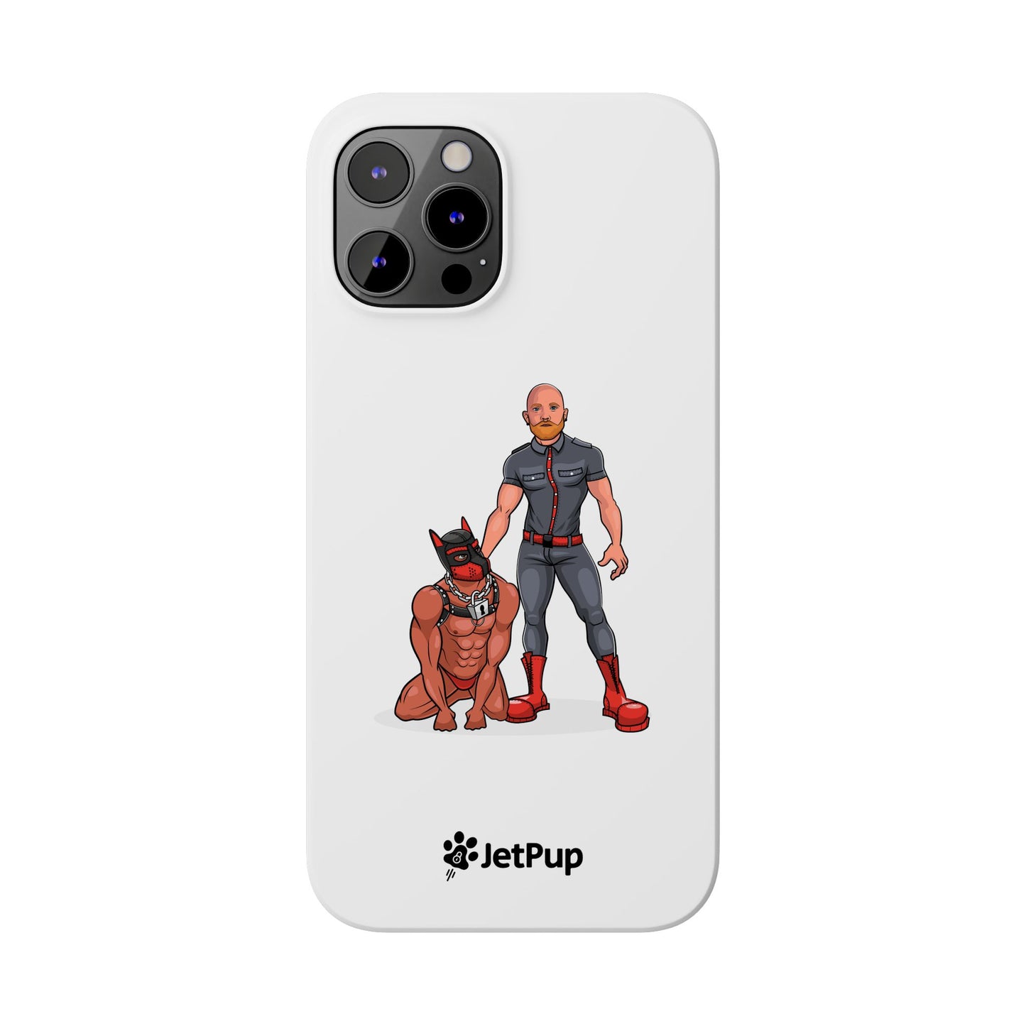 Dad & Pup Slim iPhone Cases - White