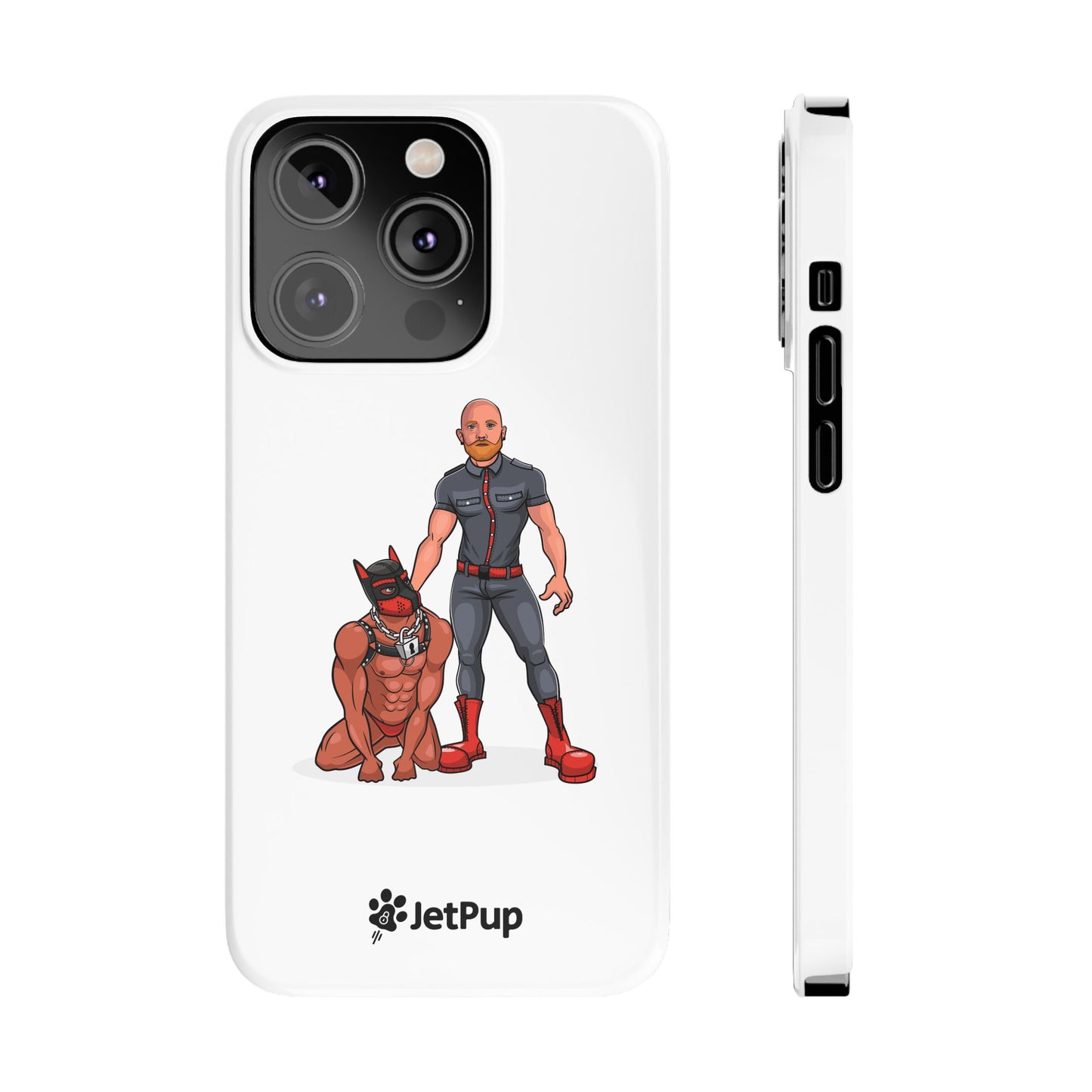 Dad & Pup Slim iPhone Cases - White