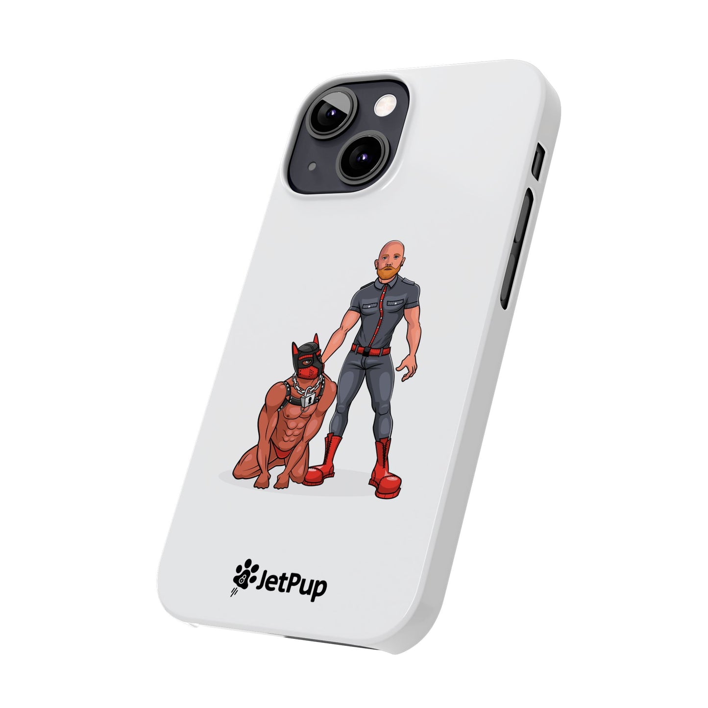 Dad & Pup Slim iPhone Cases - White