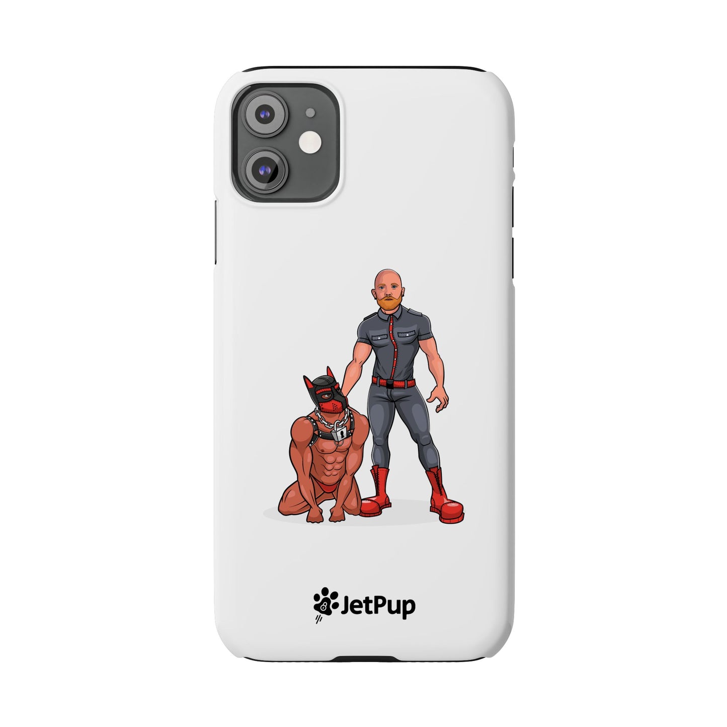 Dad & Pup Slim iPhone Cases - White