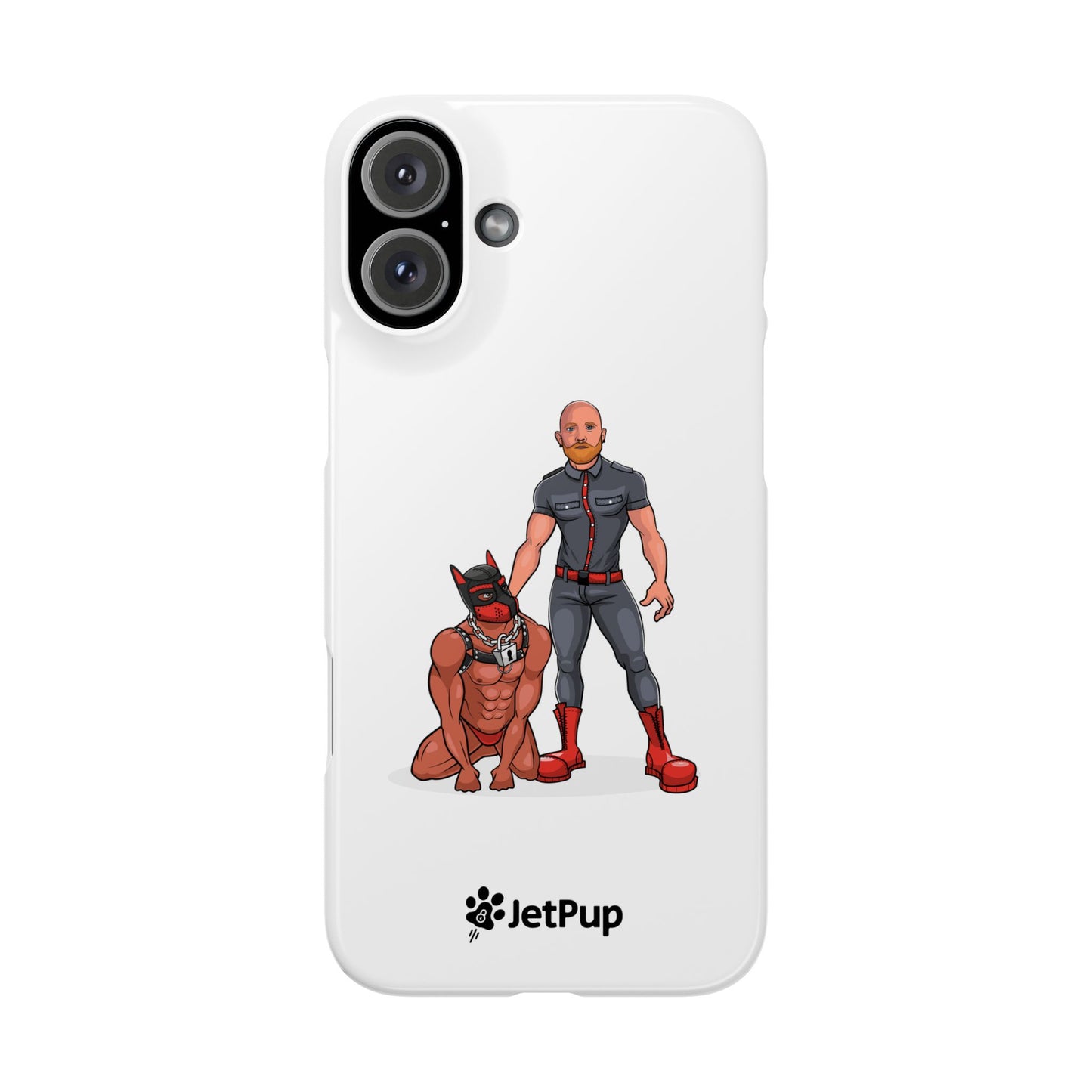Dad & Pup Slim iPhone Cases - White