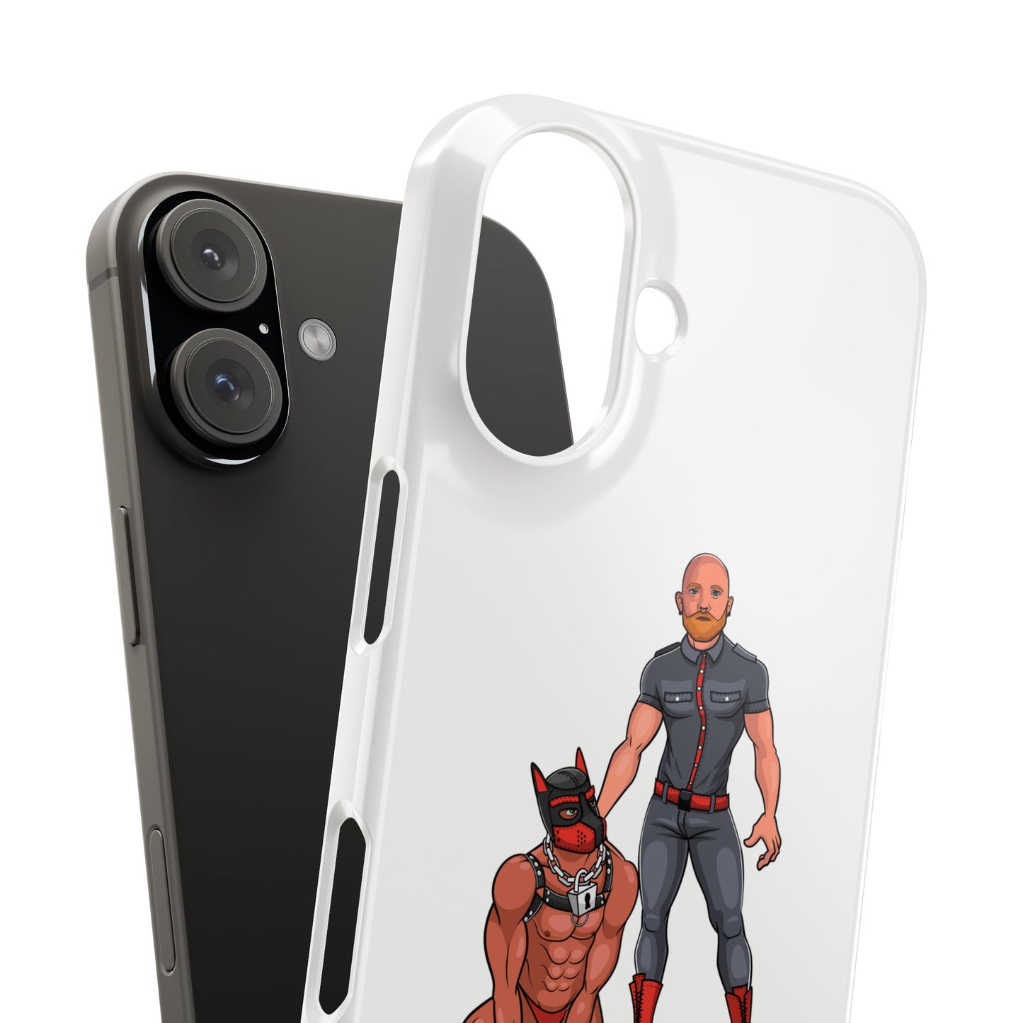 Dad & Pup Slim iPhone Cases - White