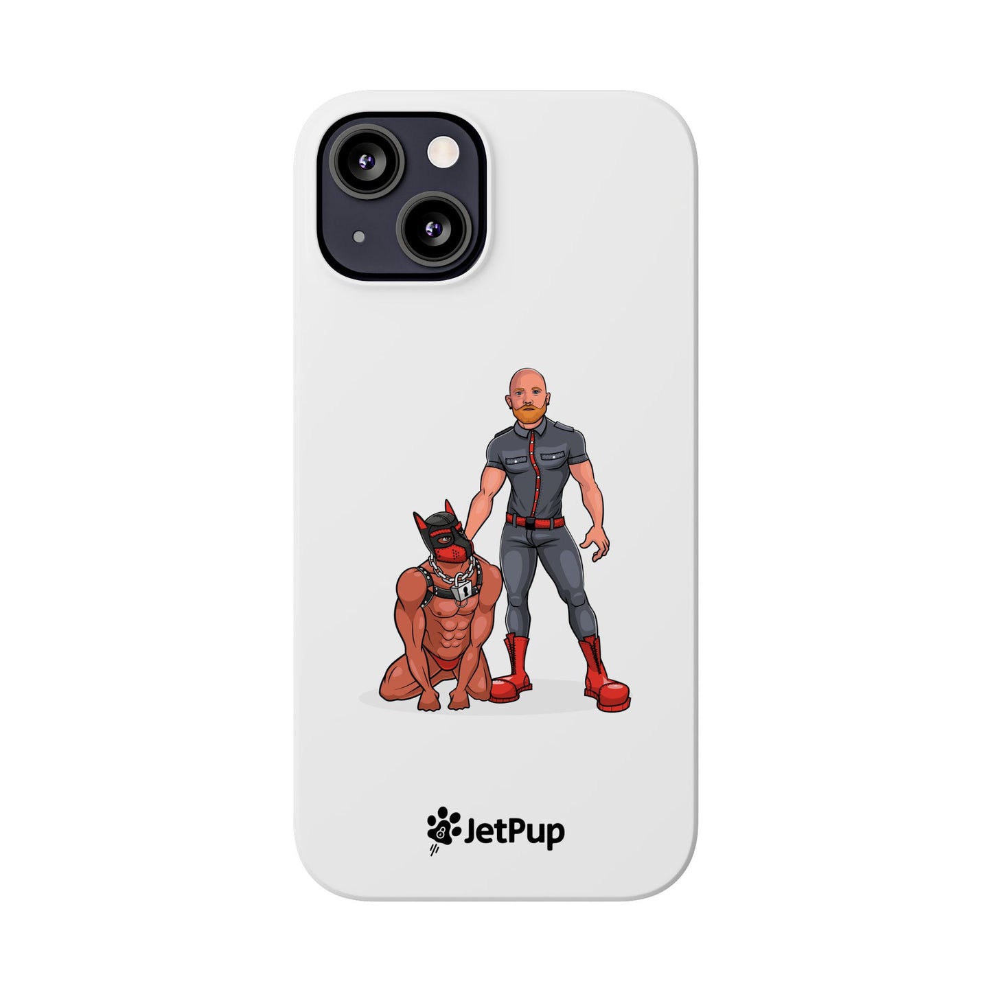 Dad & Pup Slim iPhone Cases - White