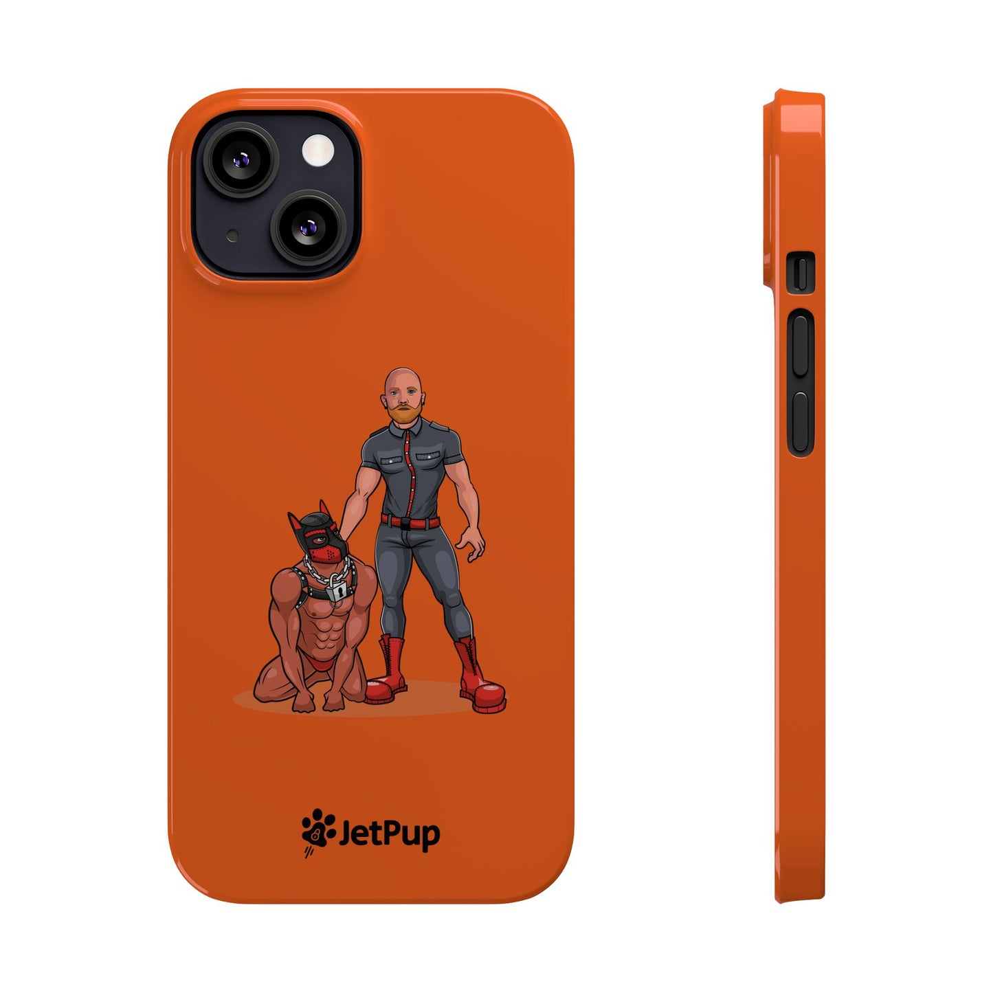 Dad & Pup Slim iPhone Cases - Orange