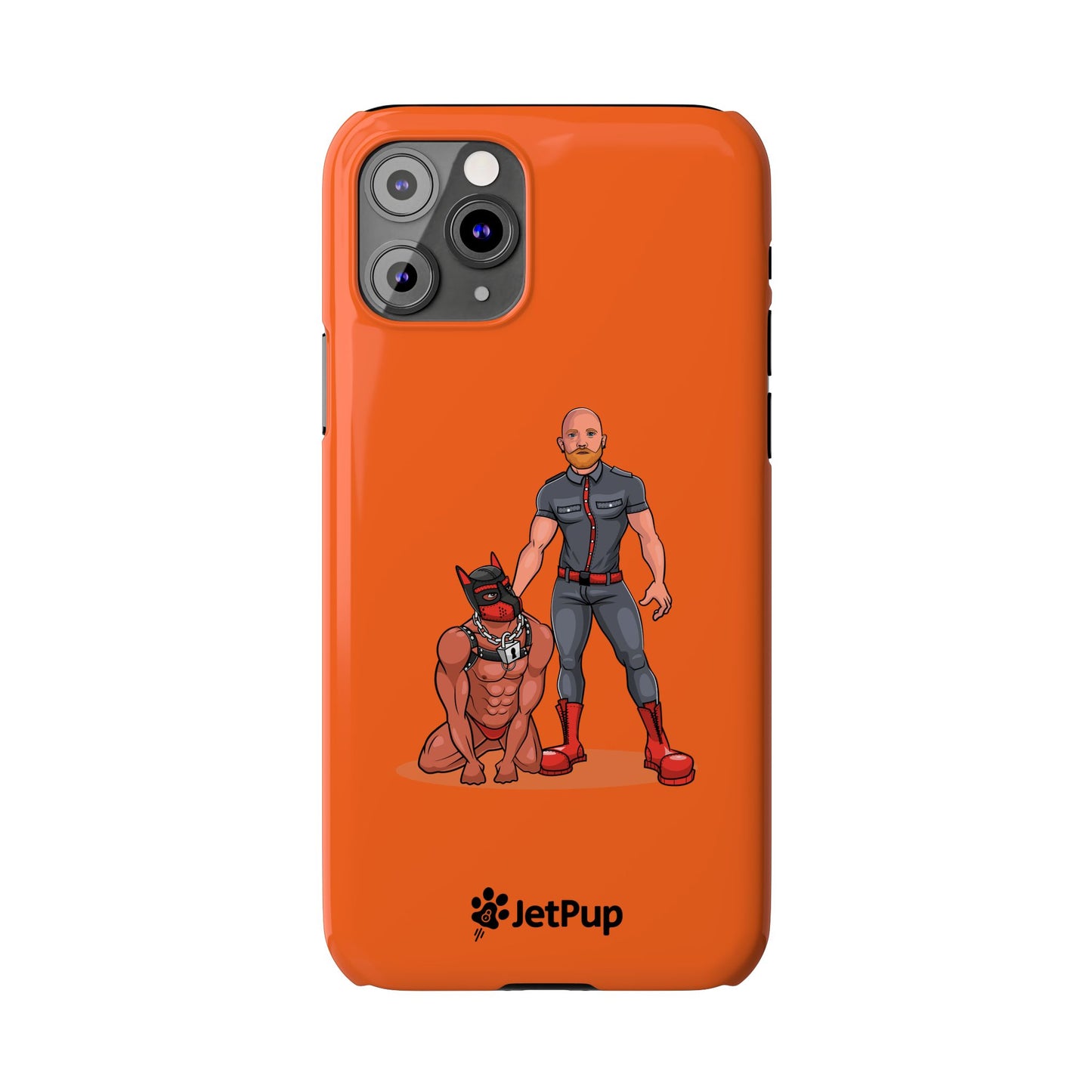 Dad & Pup Slim iPhone Cases - Orange