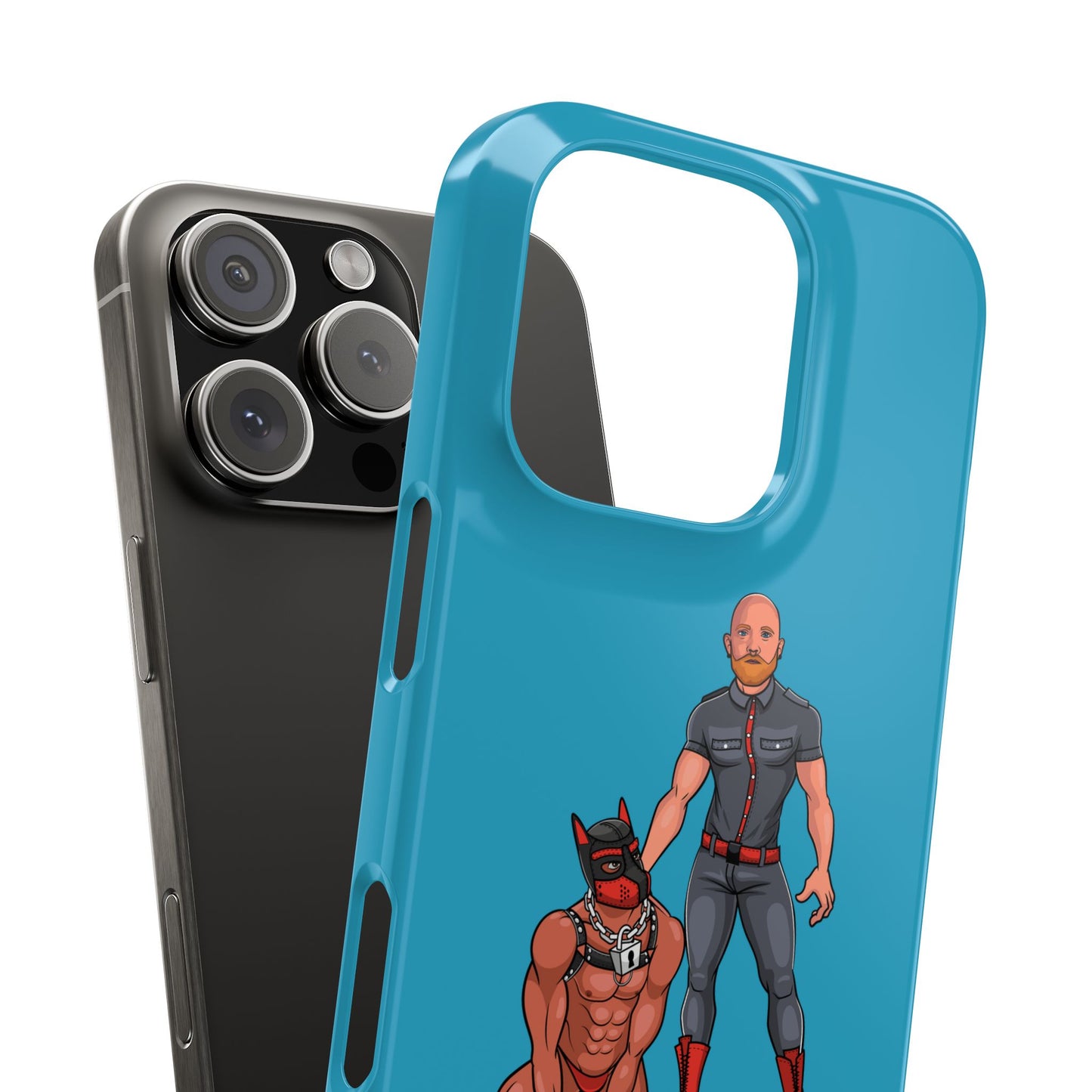 Dad & Pup Slim iPhone Cases - Turquoise