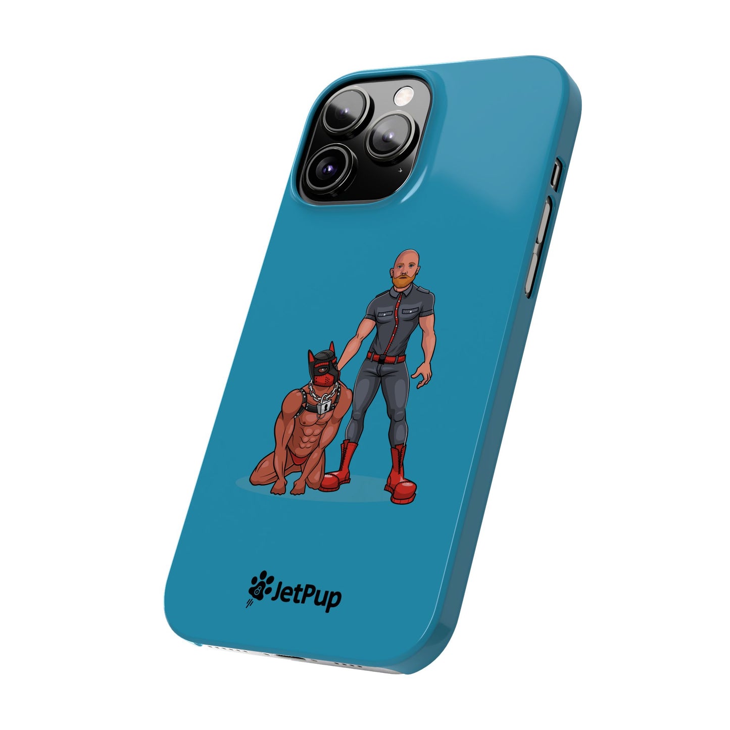 Dad & Pup Slim iPhone Cases - Turquoise