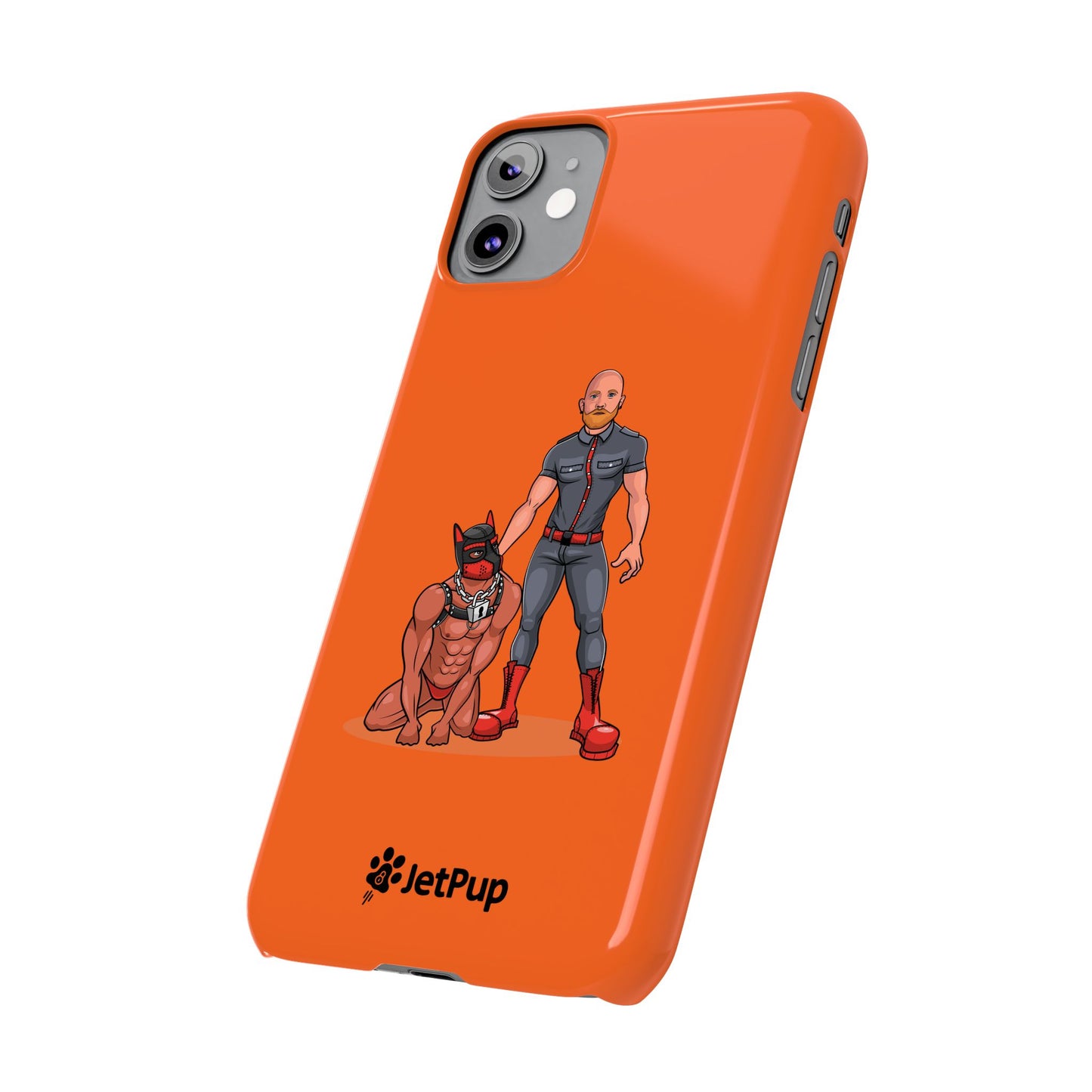 Dad & Pup Slim iPhone Cases - Orange