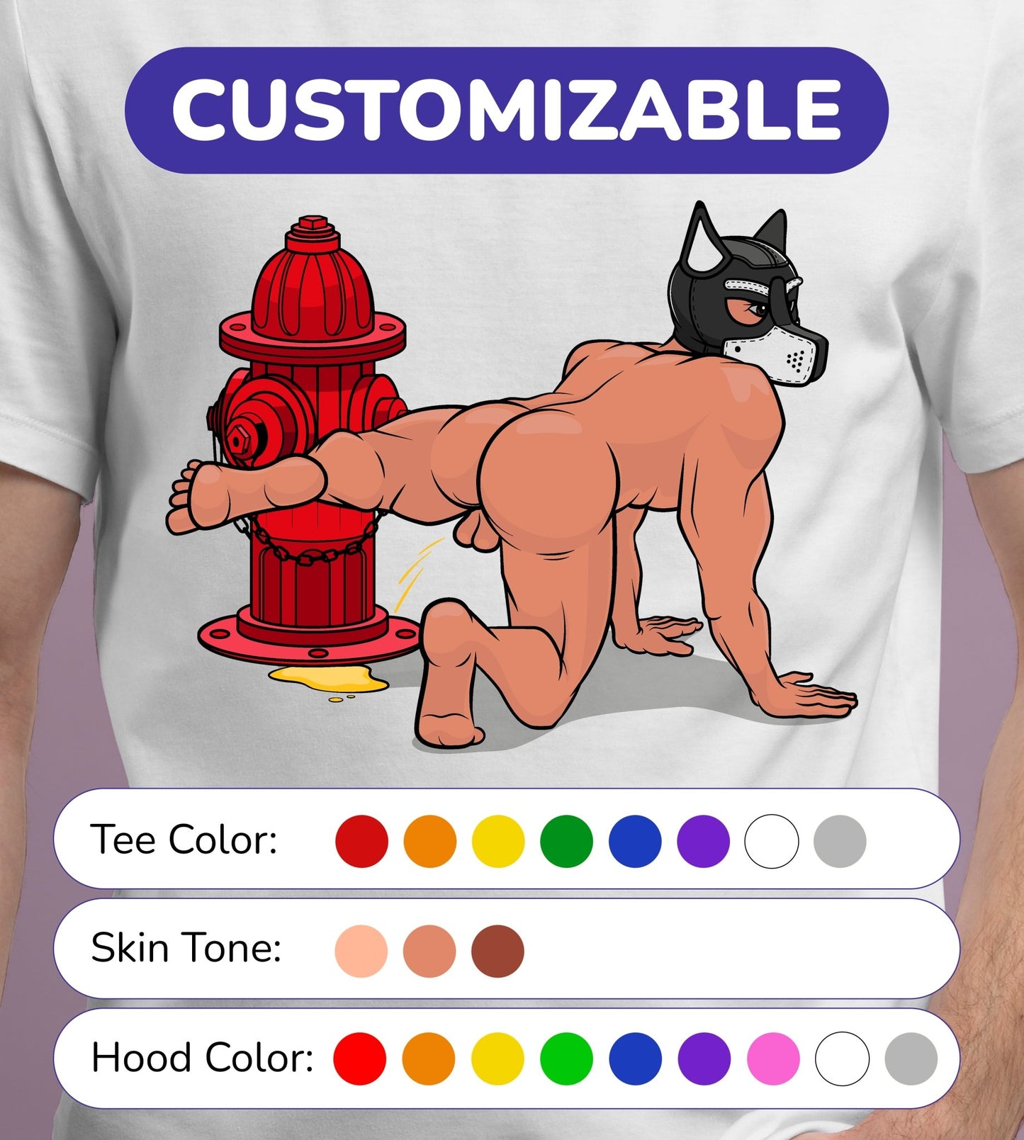 Peeing Pup - Short Sleeve Tee - Customizable - JetPup