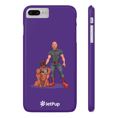 Dad & Pup Slim iPhone Cases - Purple