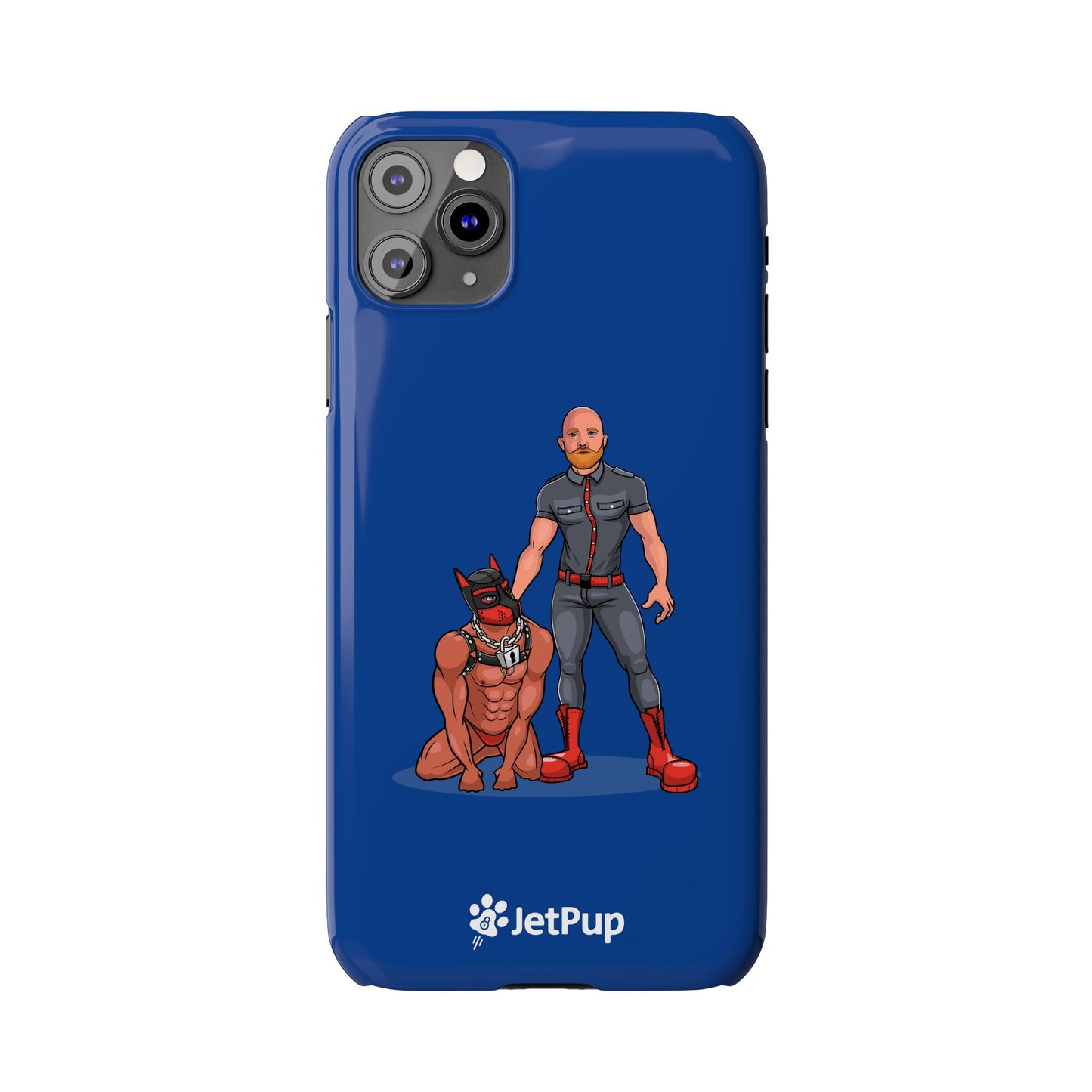 Dad & Pup Slim iPhone Cases - Blue