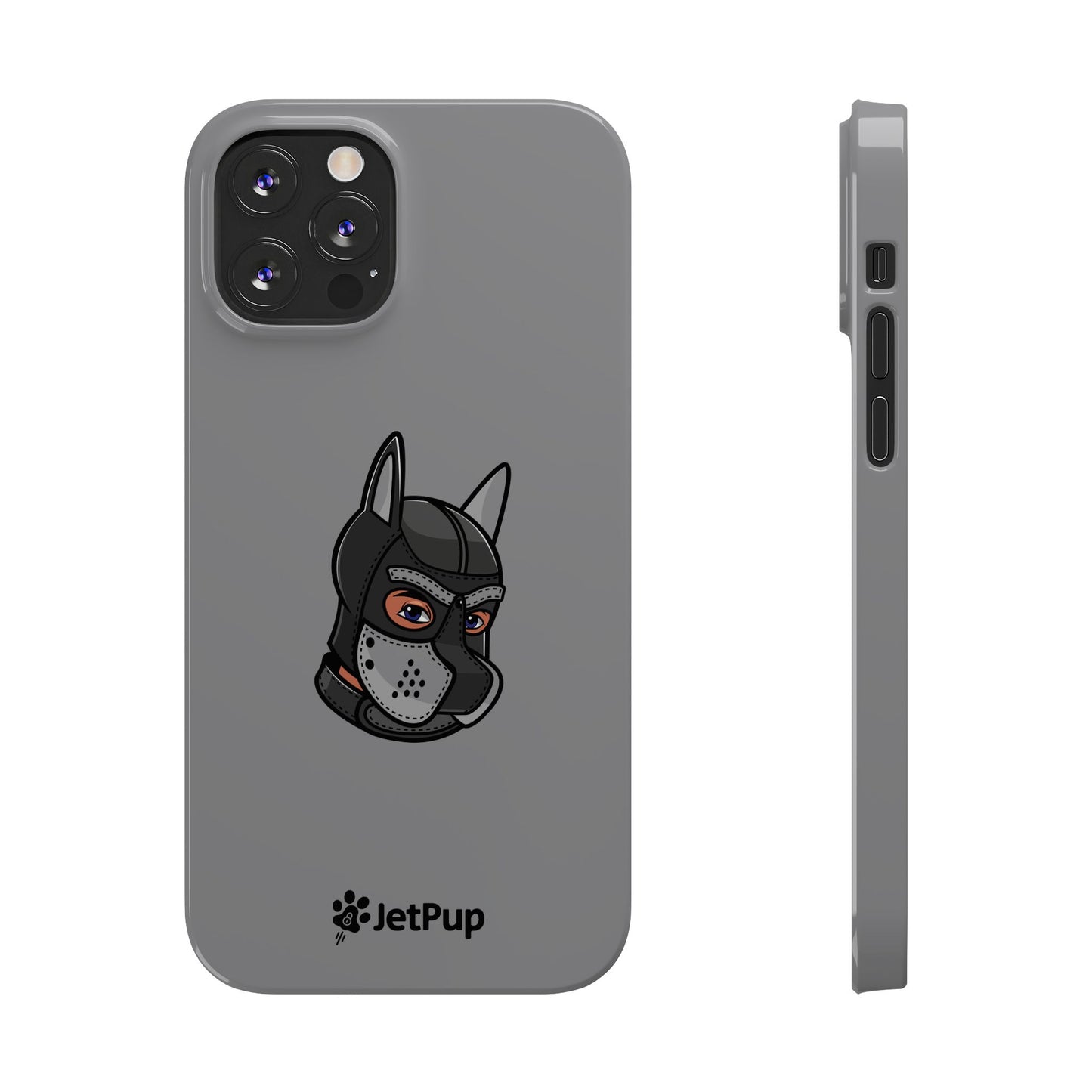 Pup Hood Slim iPhone Cases - Grey