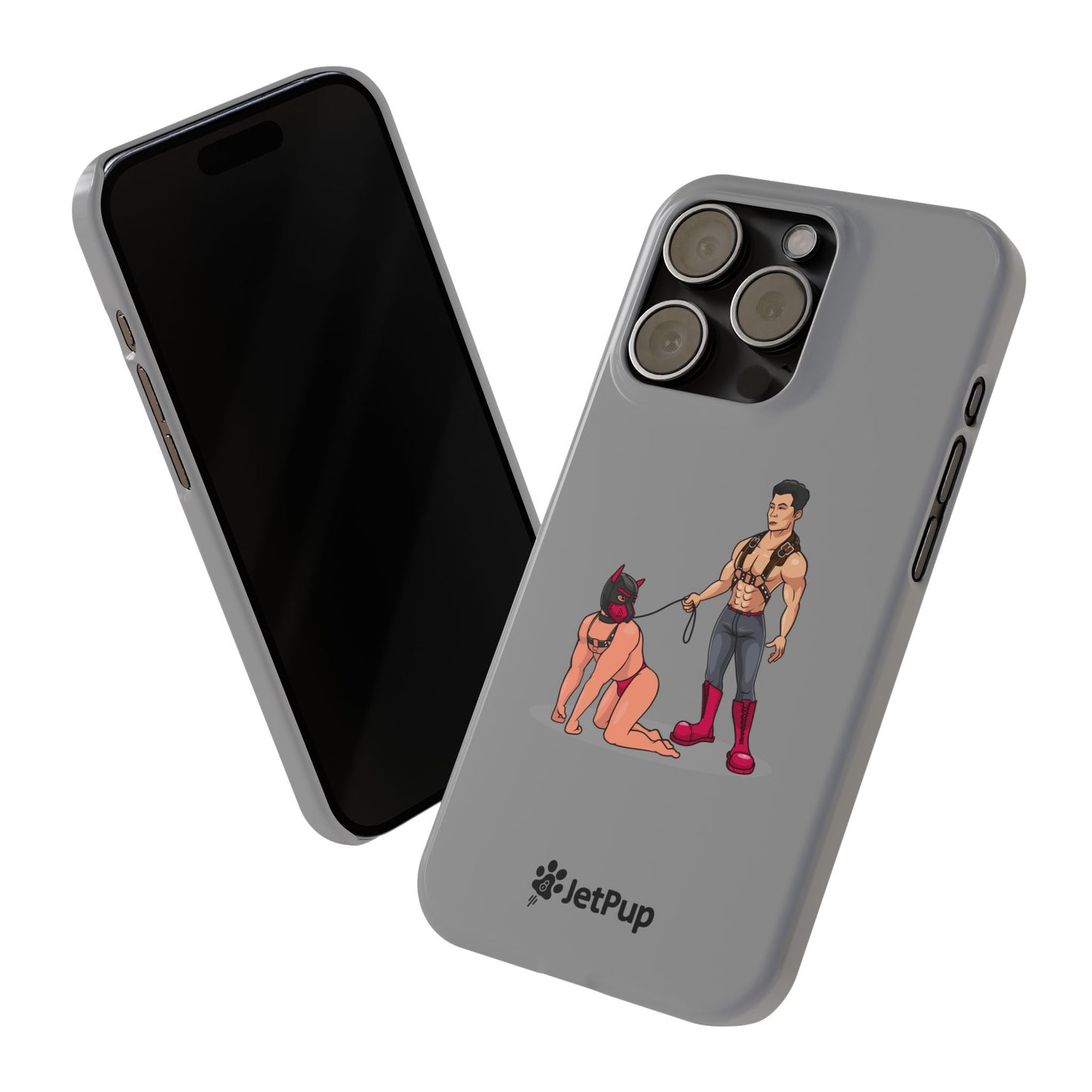 Handler & Pup Slim iPhone Cases - Grey