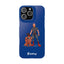 Dad & Pup Slim iPhone Cases - Blue